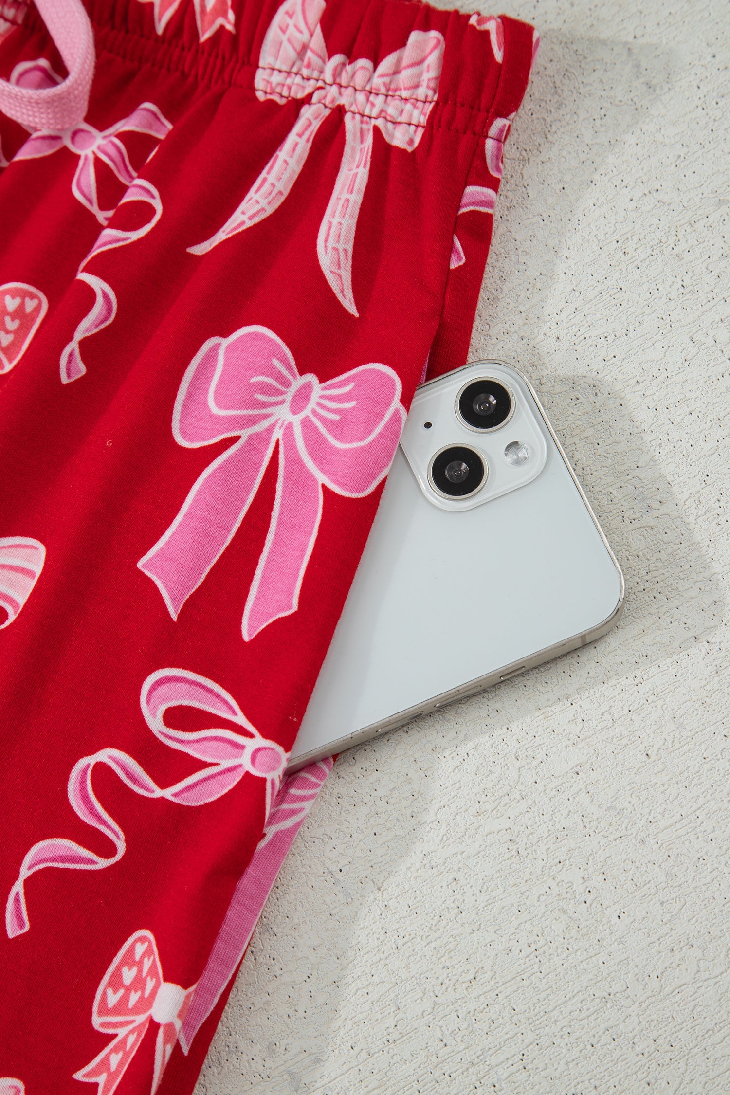 Sweet Bow Print Ruffled Short Sleeve Shirt Shorts Pyjama Set - eAura