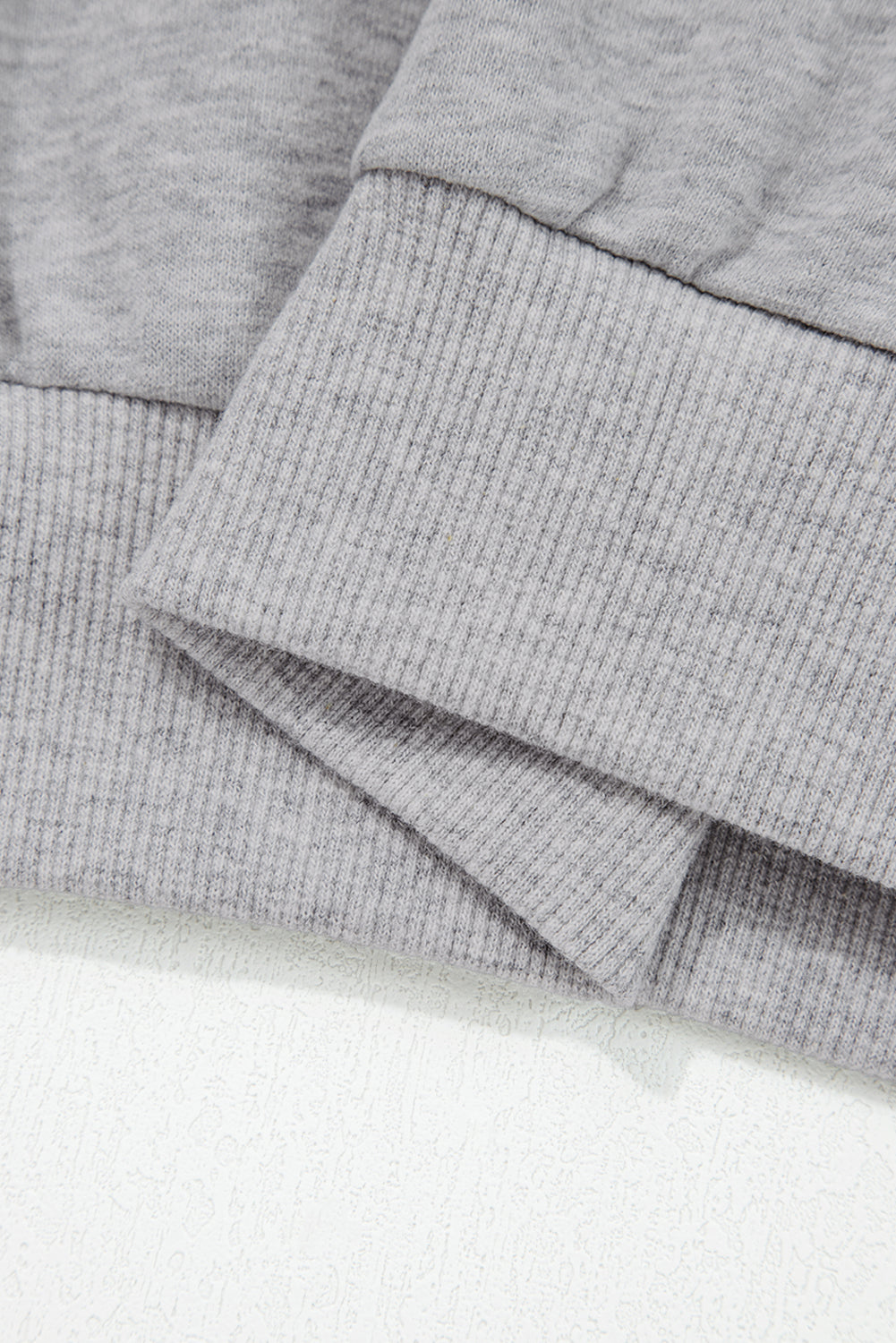 Light Grey Contrast Bow Applique Drop Sleeve Round Neck Sweatshirt eAura