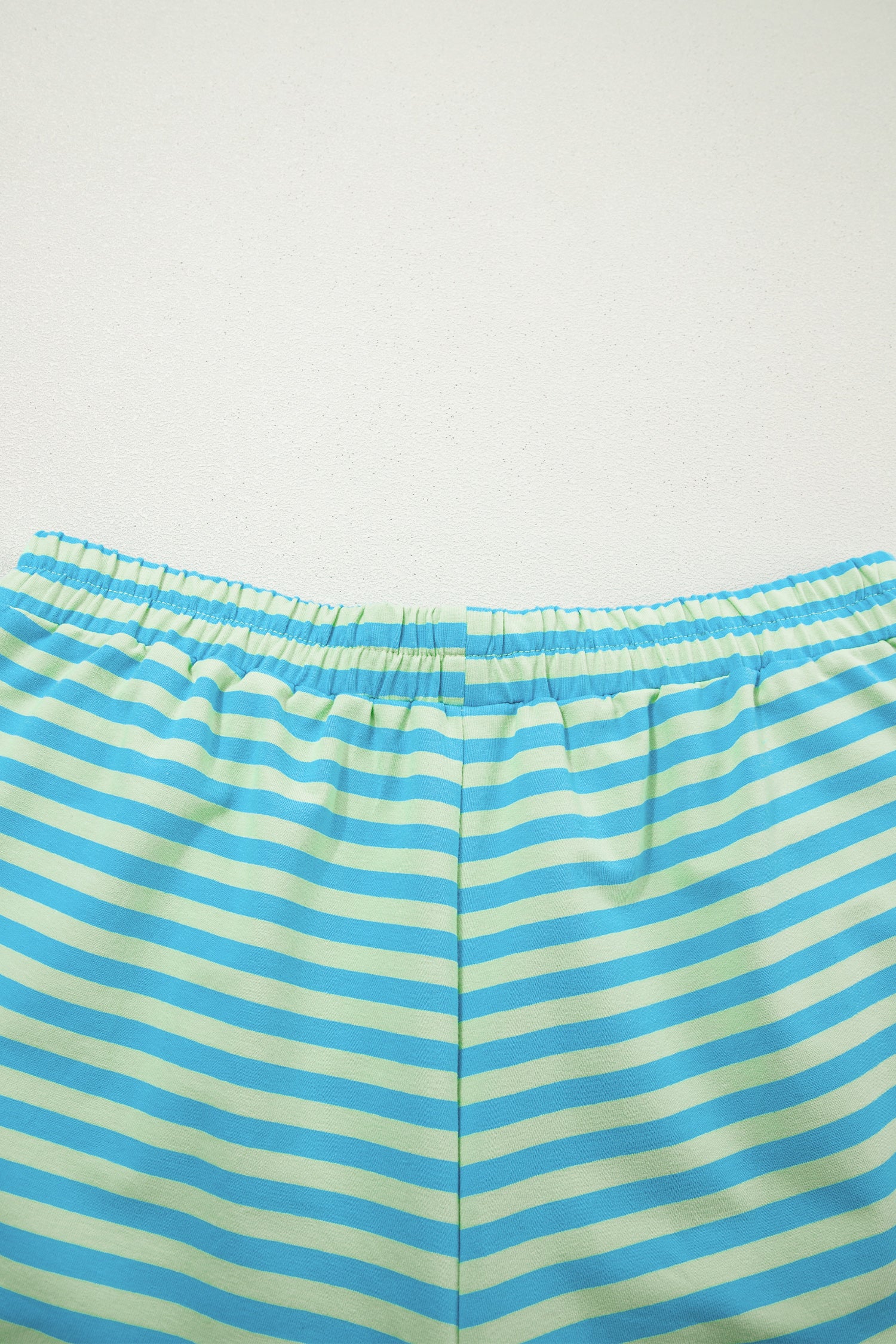 Color Block Detail Long Sleeve Pullover Elastic Waist Pull On Shorts 2pcs Set – Yellow Stripe