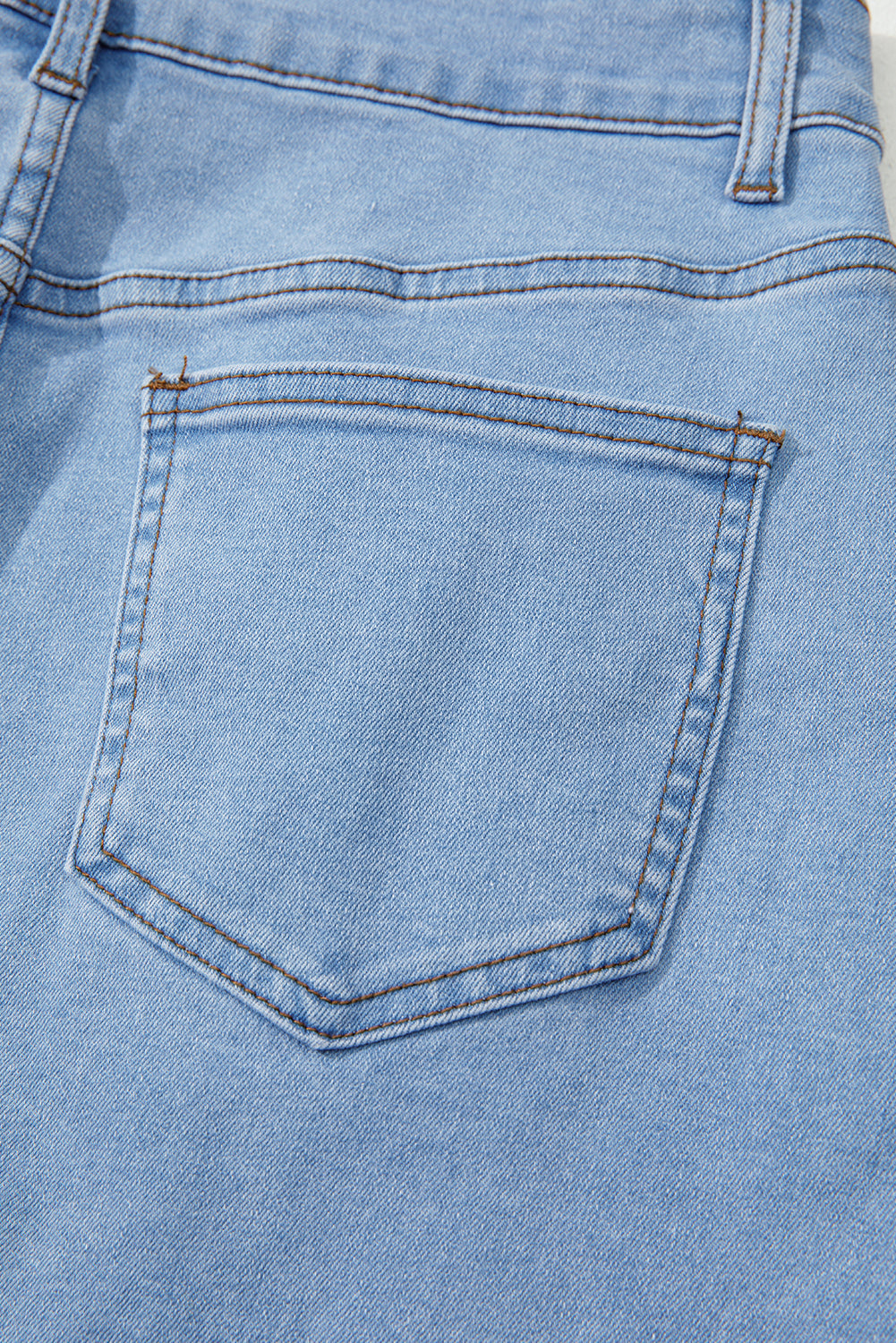 Blue Western Embroidered Denim Mini Skirt eAura
