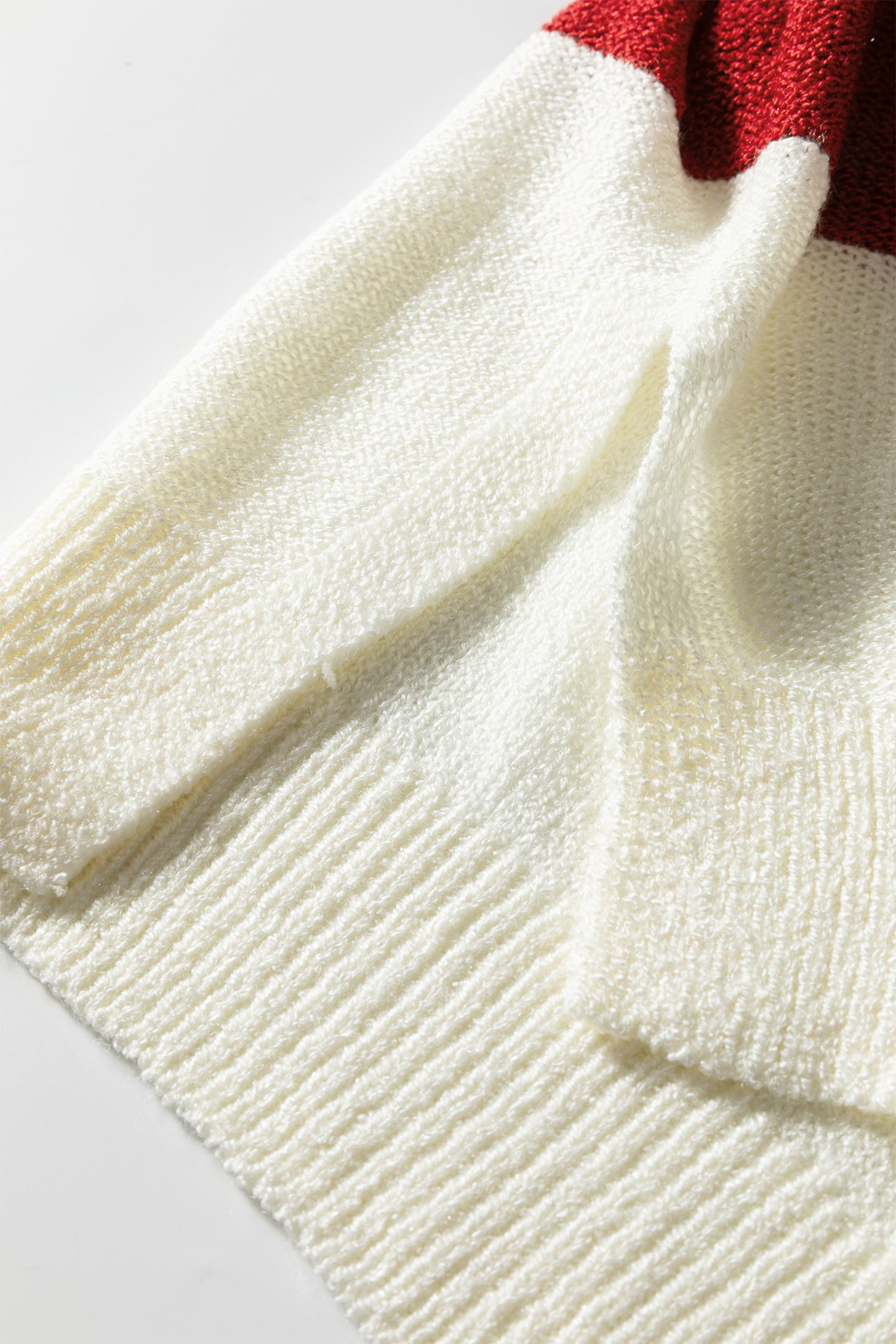Stripe Loose Colour Block Drop Shoulder Bubble Sleeve Sweater