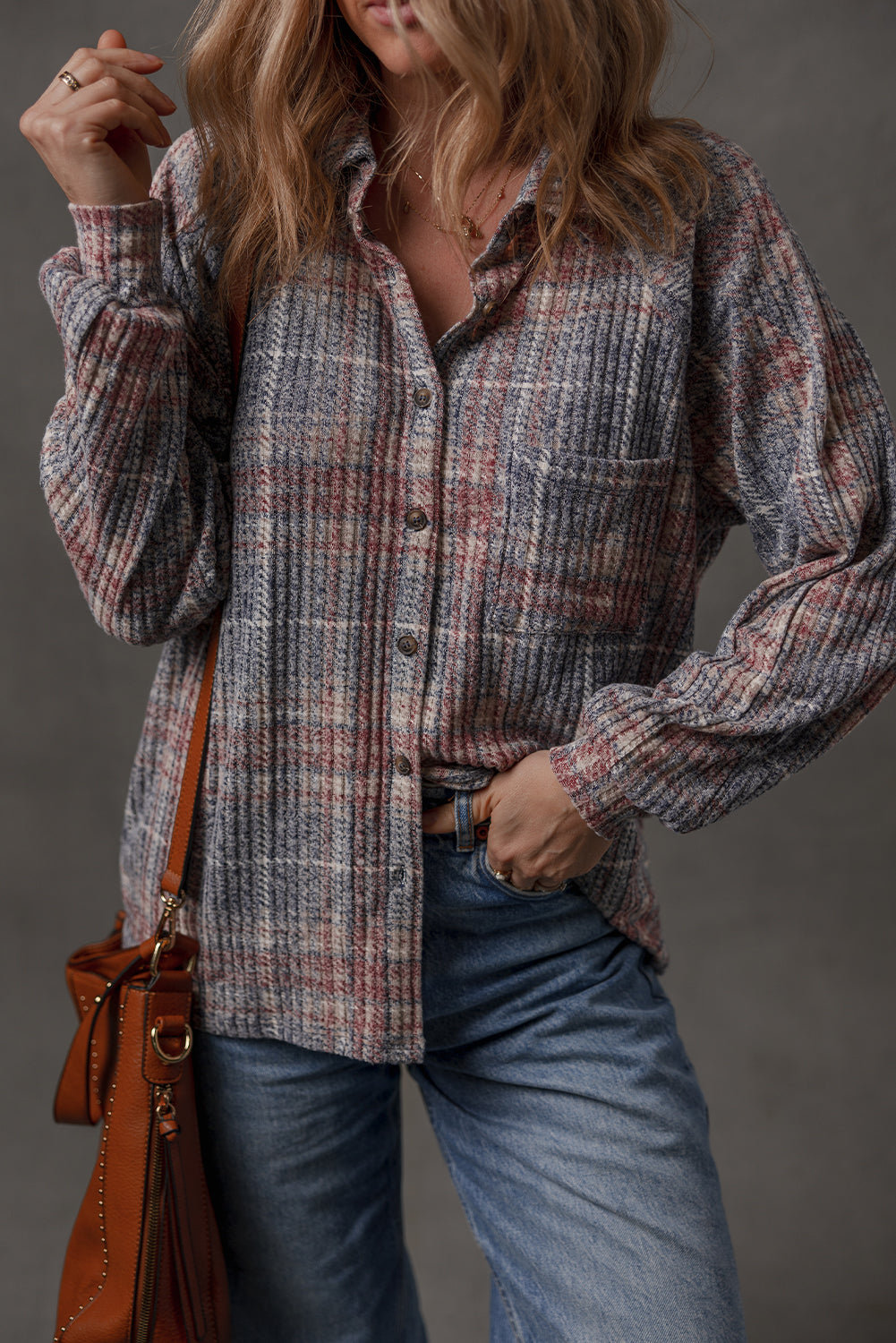 Multicolour Plaid Textured Chest Pocket Shirt - eAura
