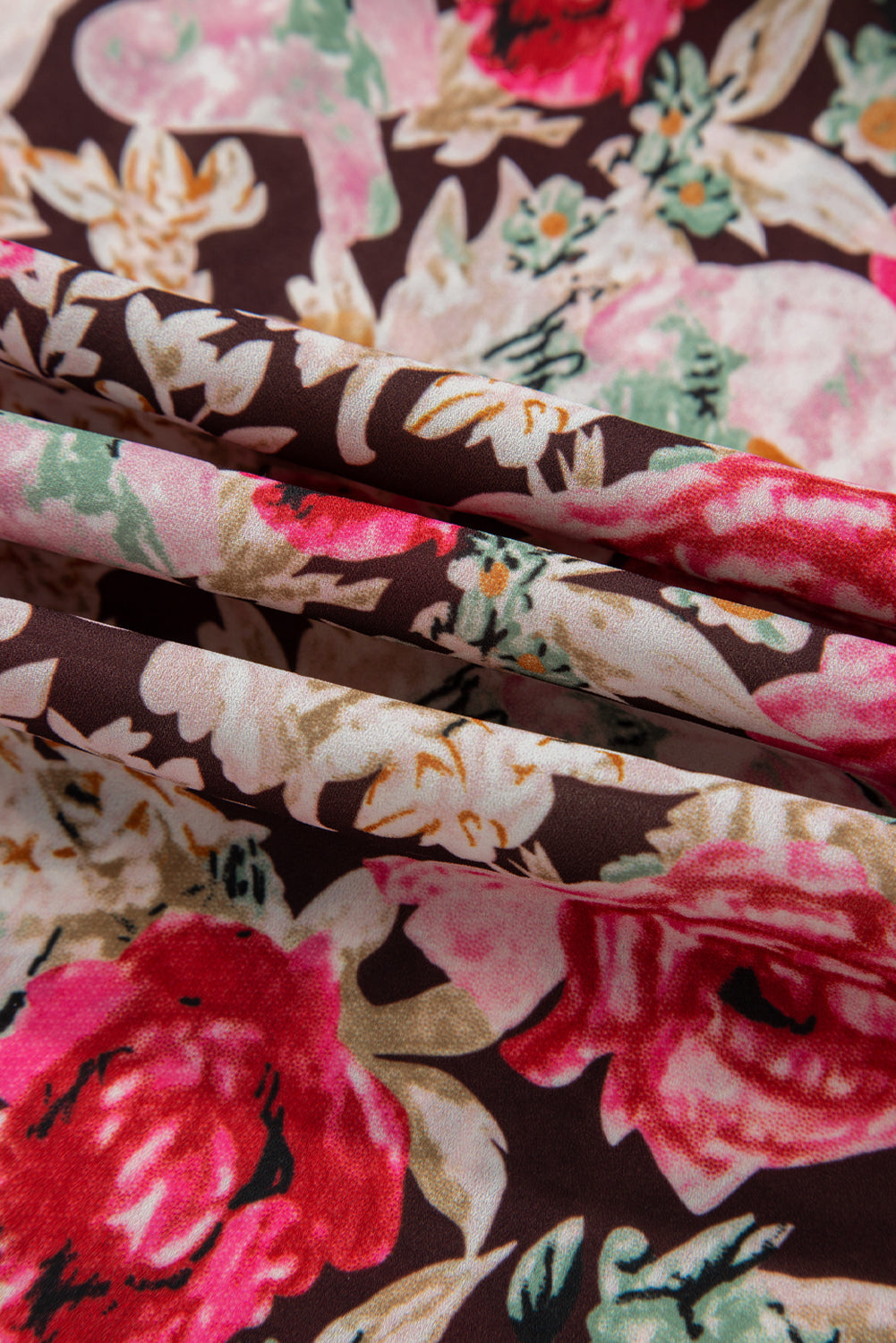 Pink Floral Print Crew Neck Short Sleeve Shift Blouse eAura