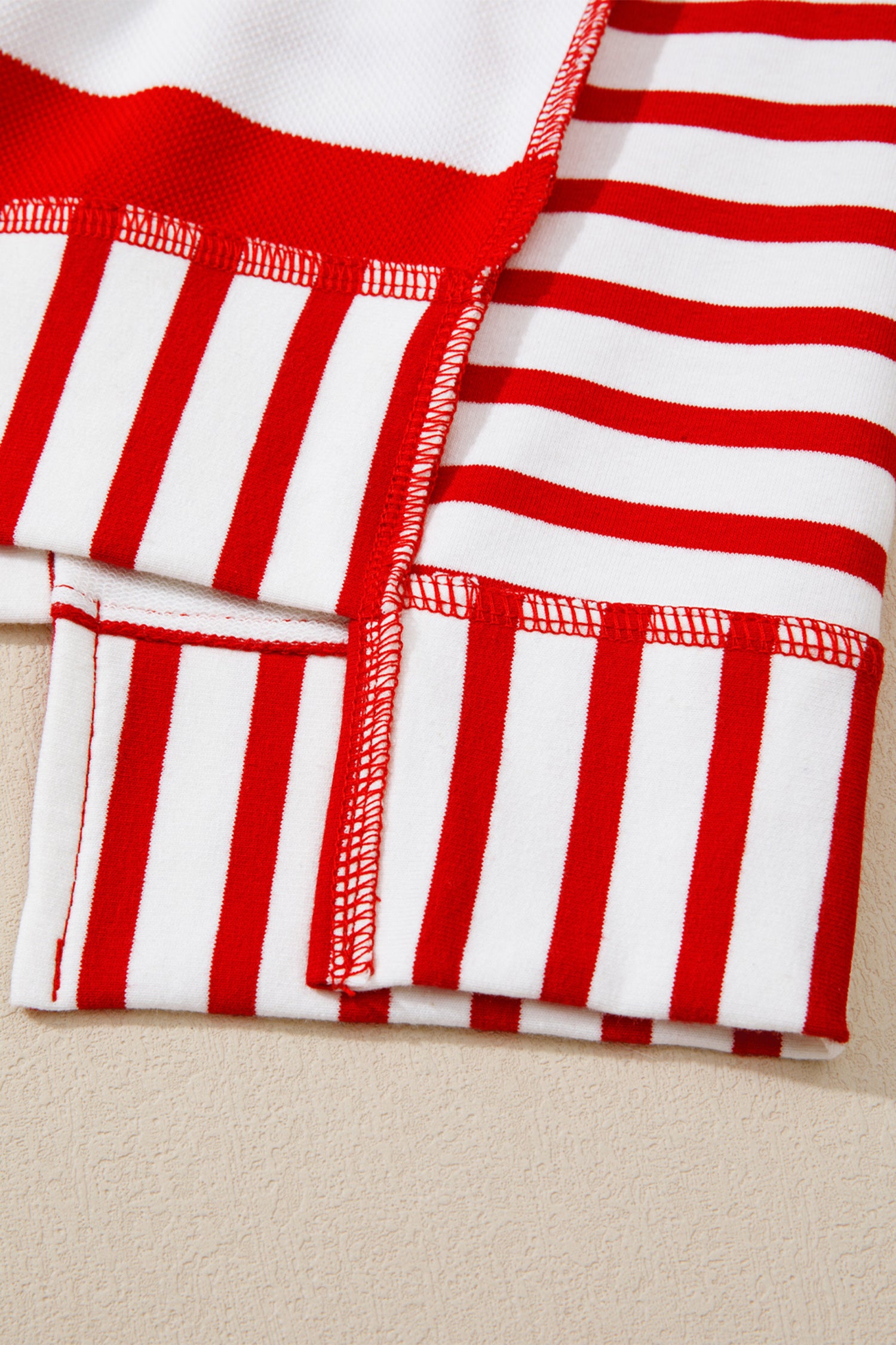 Sequin Bow Patriotic Half Sleeve Top – Red Stripe