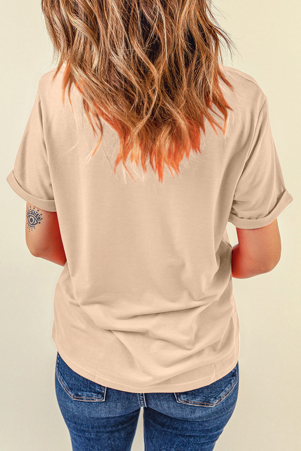 Casual Plain Crew Neck Tee T-Shirt