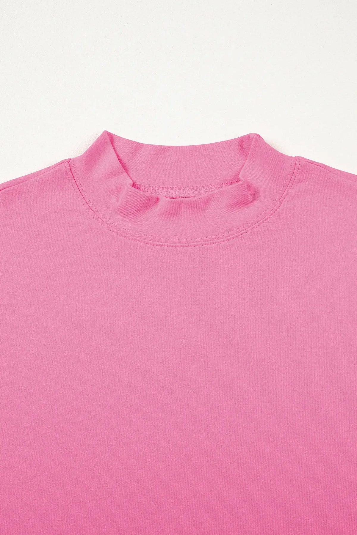 Solid Colour High Neck Oversize Tee – Wisteria