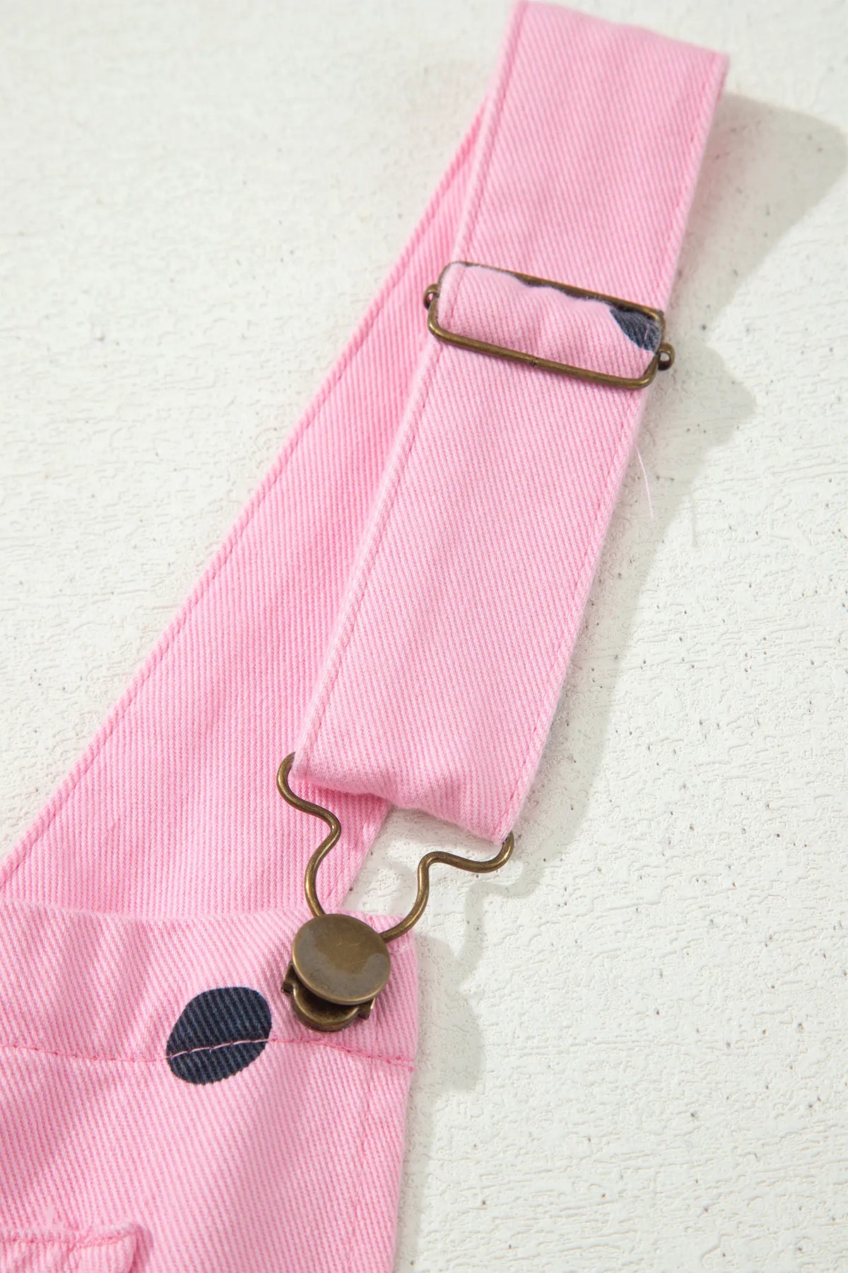 Polka Dot Print Bib Pocket Denim Barrel Overalls