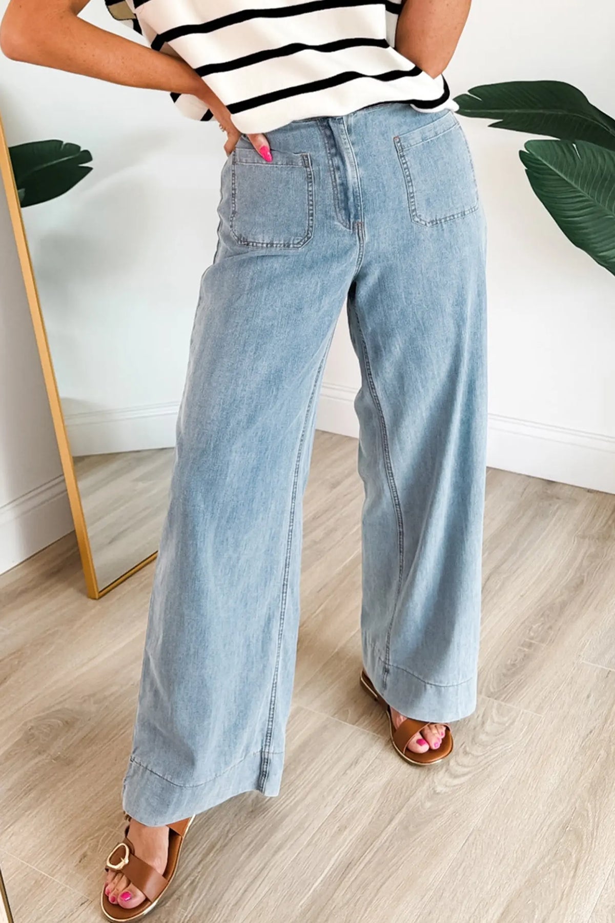 Solid Full-Length Regular Pocket Detail Wholesale Denim Jeans – Beau Blue