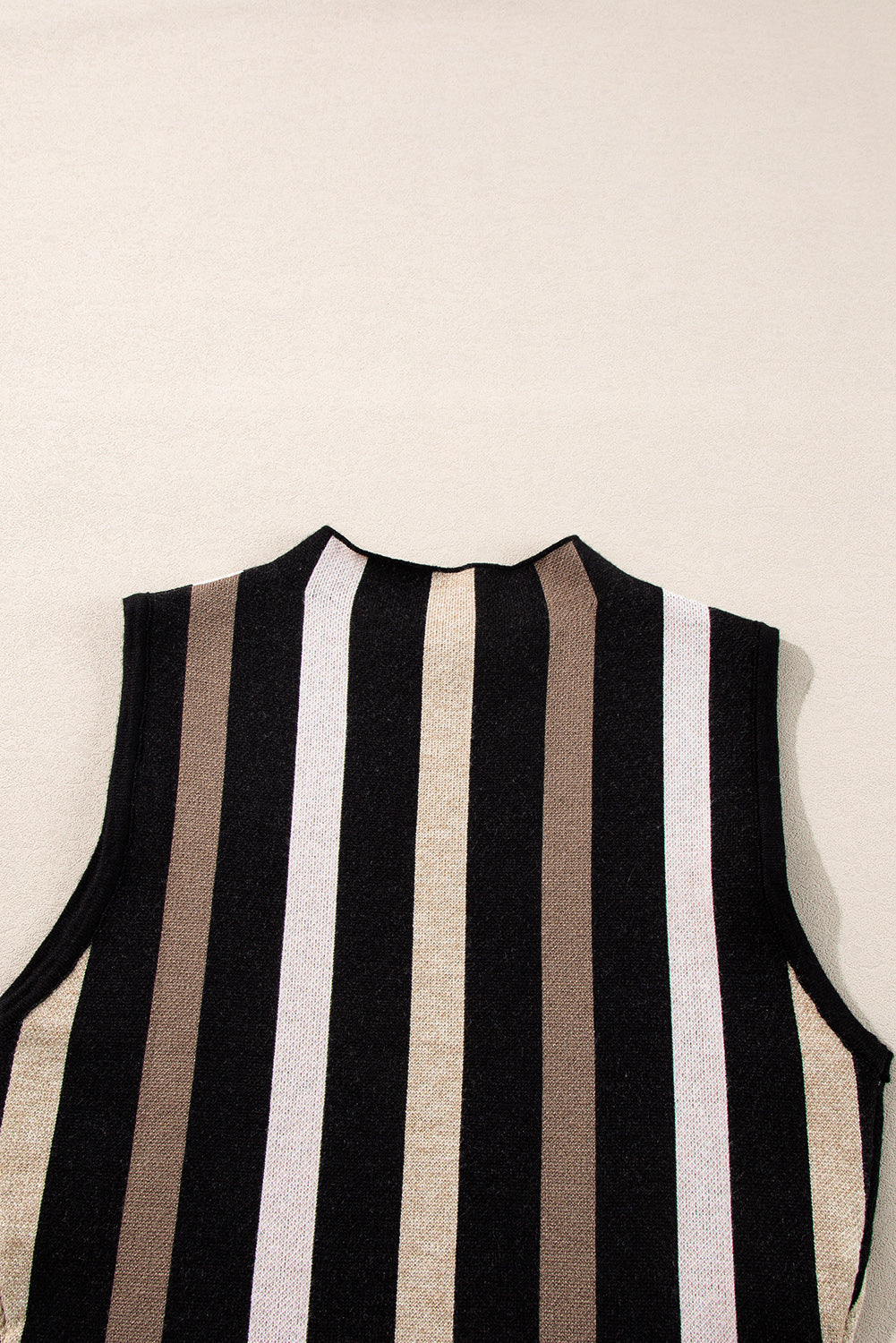 Black Stripe Slim Fit O Neck Sweater Vest eAura