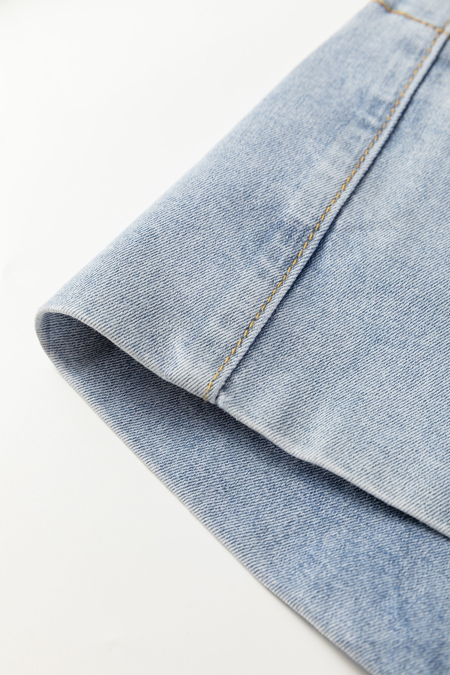 Mid Rise Pearl Embellished Split Wide Leg Jeans - eAura