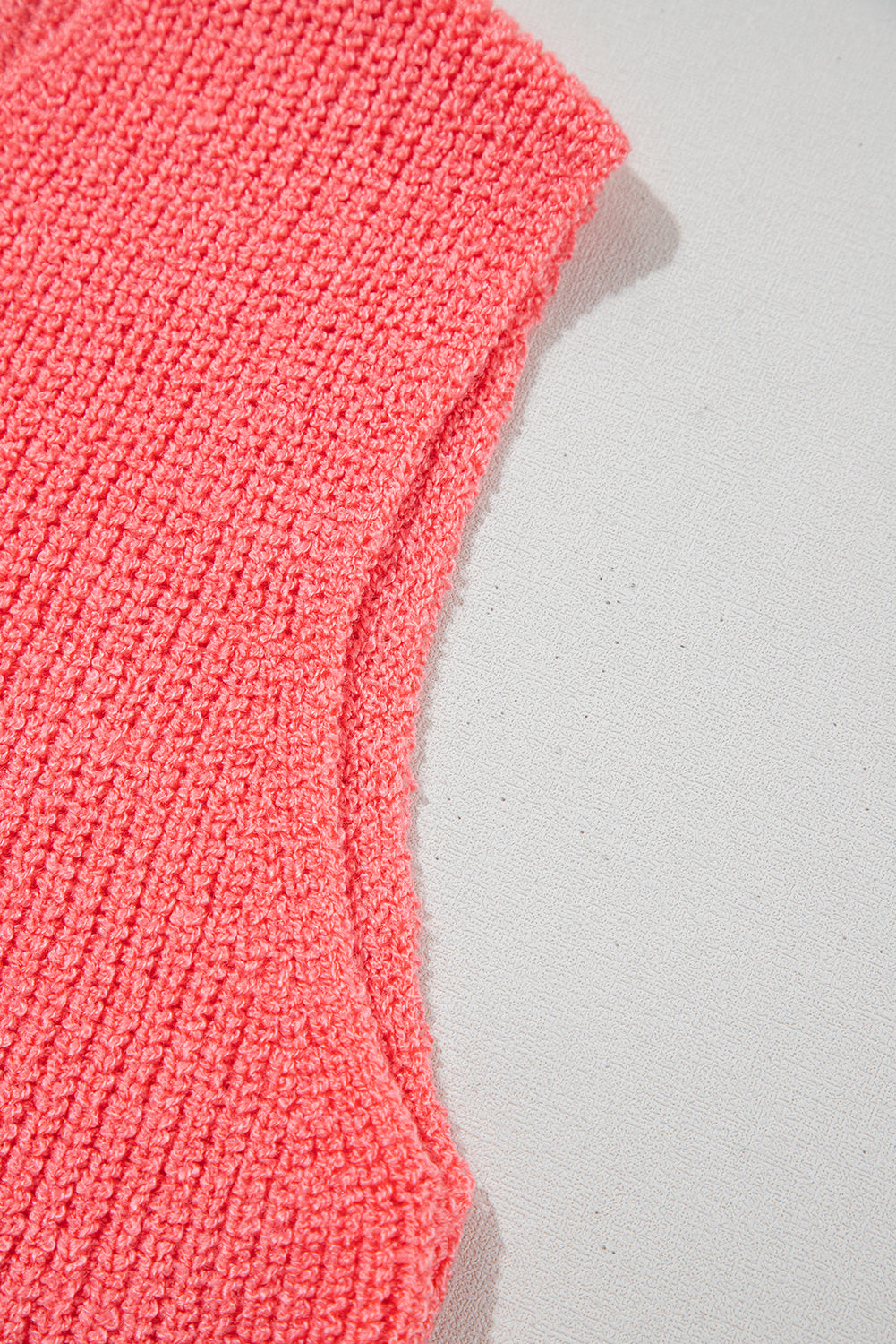 Tomato Red Lace-up Front V Neck Sweater Vest eAura
