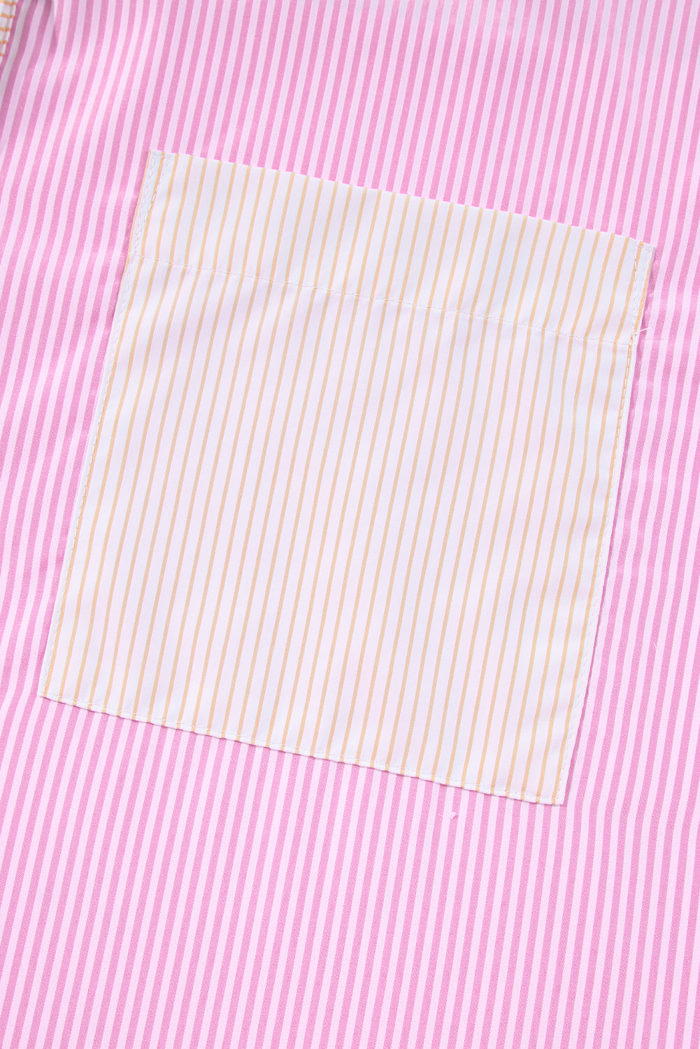 Pink Stripe Print Colourblock Plus Size Shirt BB Fashion Outlet