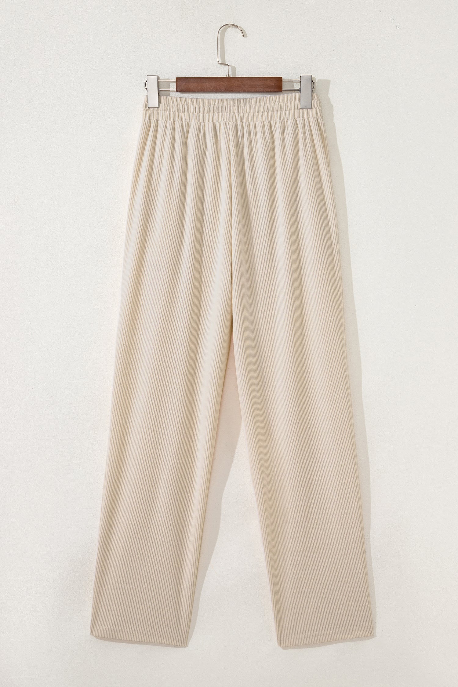 Drawstring Elastic Waist Casual Soft Corduroy Pants - eAura