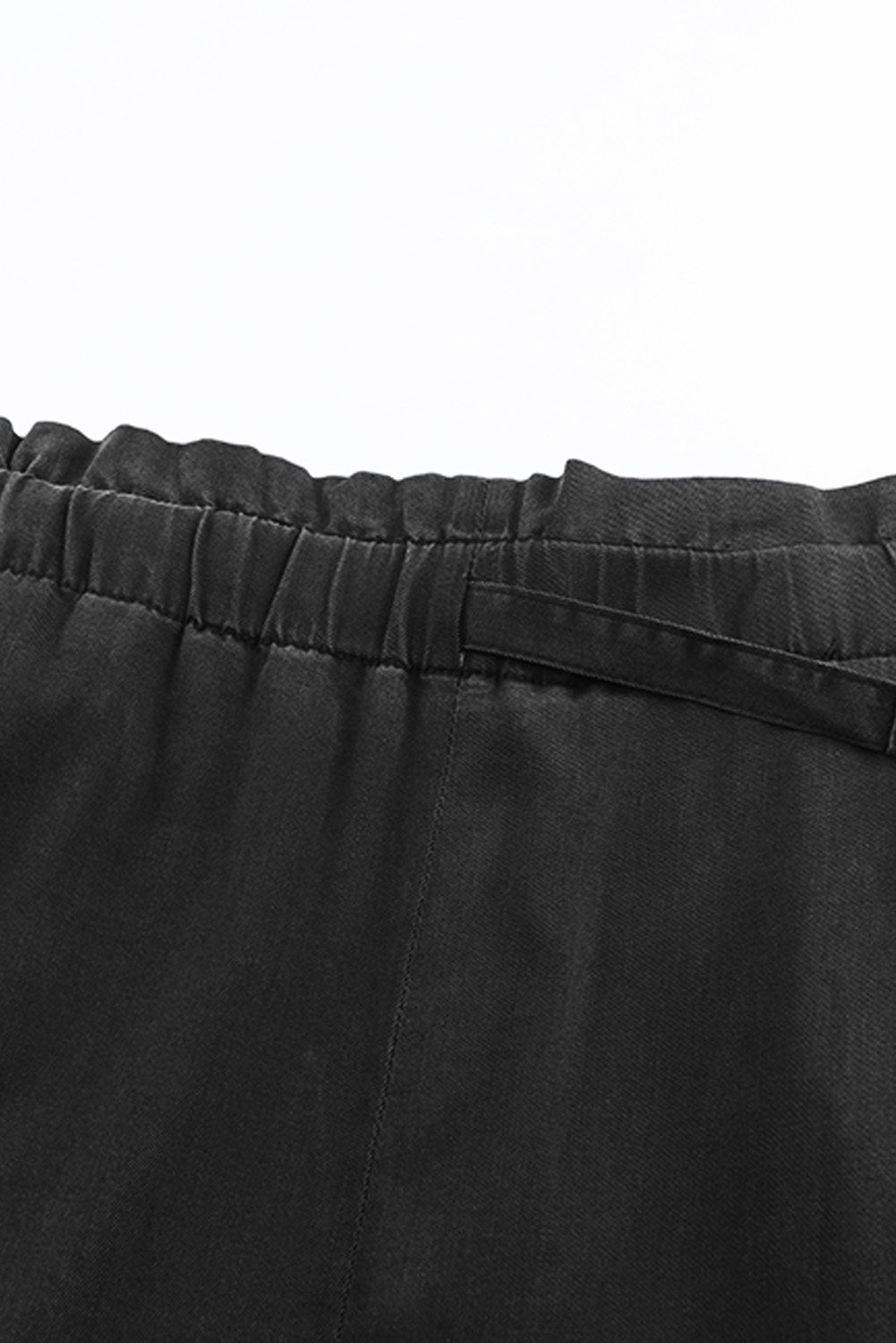 Black High Waist Pocketed Wide Leg Tencel Jeans Beagle Boutique Fashion Outlet