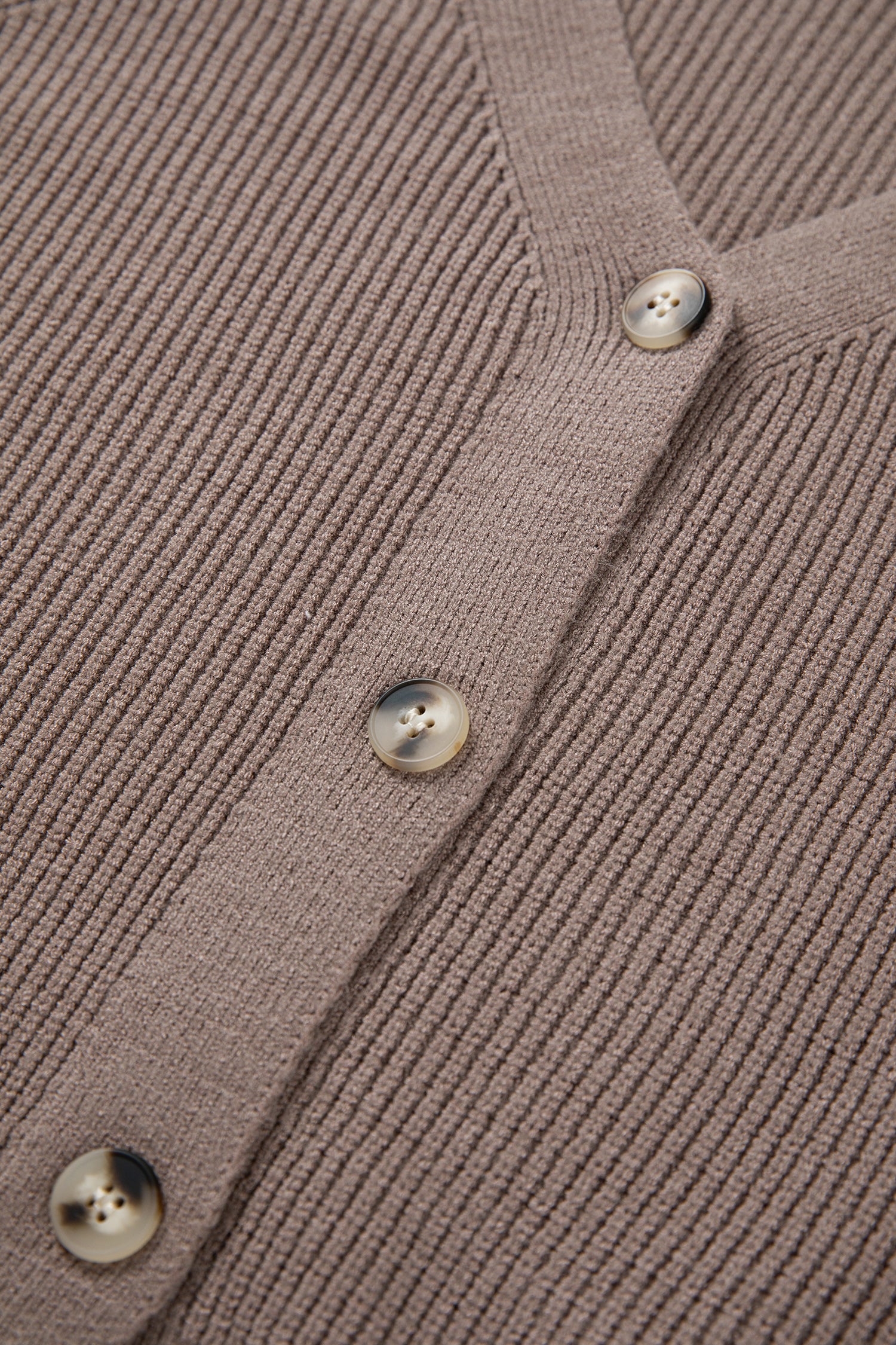 Mixed Texture Cardigan With Buttons - V-Neck