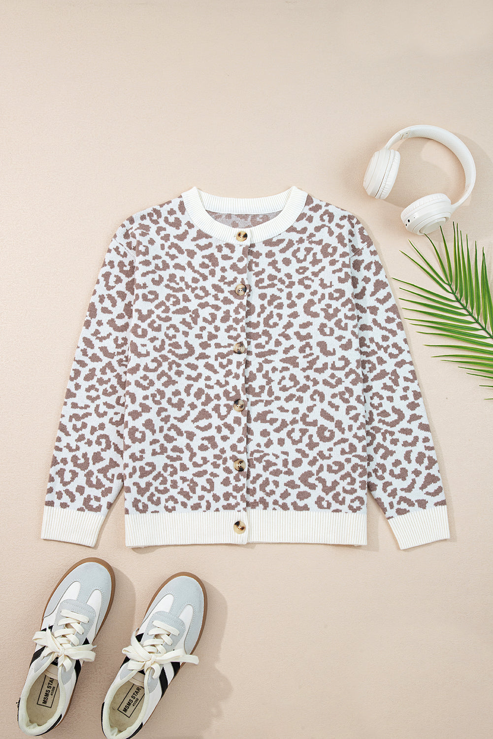 Black Leopard Drop Shoulder Chunky Knitted Cardigan Sweater Dear-Lover Dropshipping