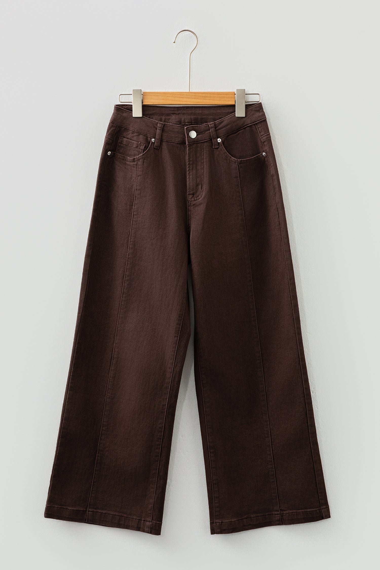 Seamed Center Wide Leg Cropped Jeans - Bottoms/Jeans