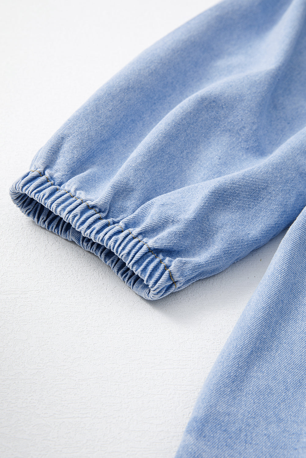 Beau Blue Denim Button Detail Babydoll Square Neck Mini Dress eAura