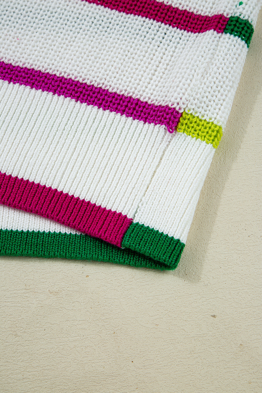 Stripe Drop Shoulder Crew Neck Sweater Contrast Colour eAura