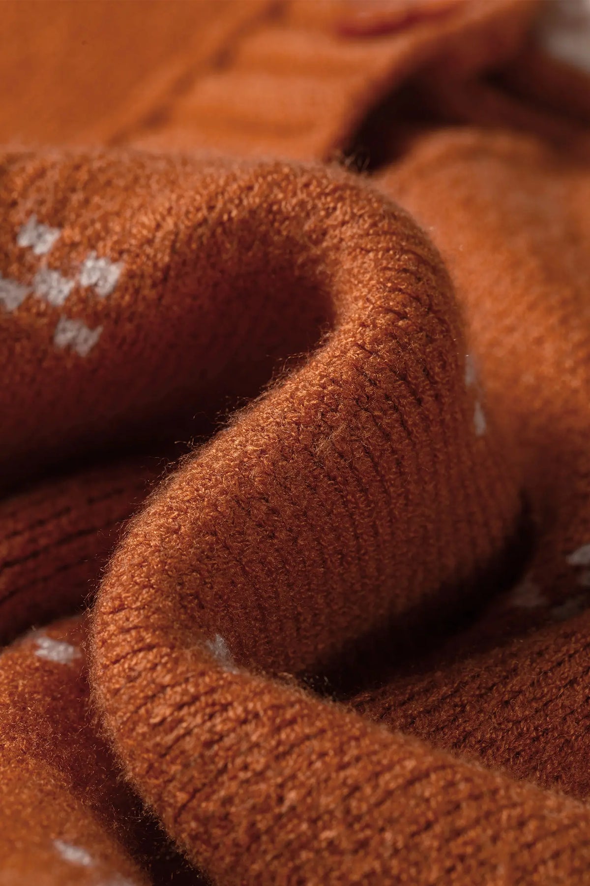Peter Pan Collar Colourblock Long Sleeve Knitwear Cardigan – Russet Orange