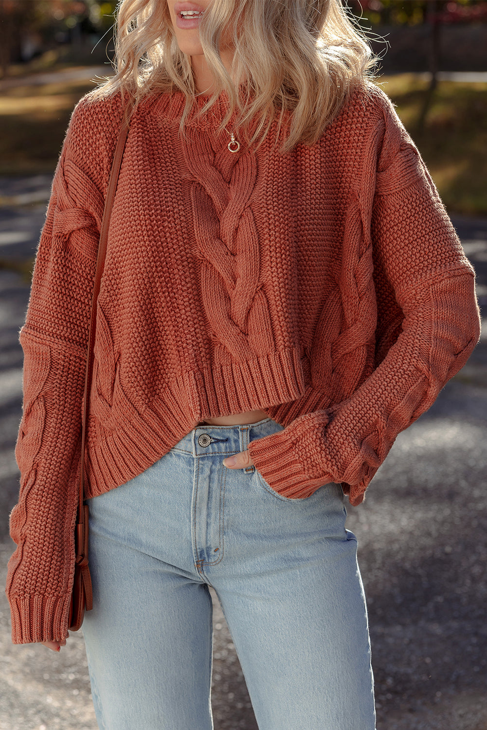 Chunky Fit Slouchy Textured Knit Sweater eAura