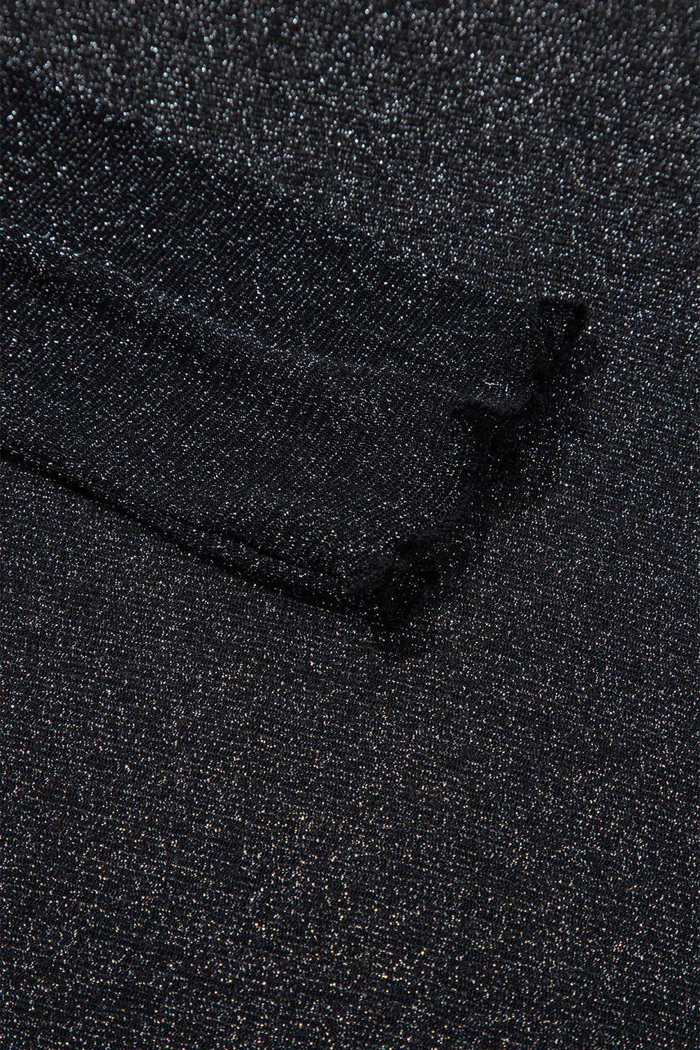 Black Metallic Glitter Mesh Long Sleeve Top - eAura