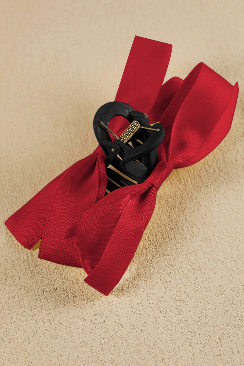Red Ribbon Bow Decor Hair Clip - eAura