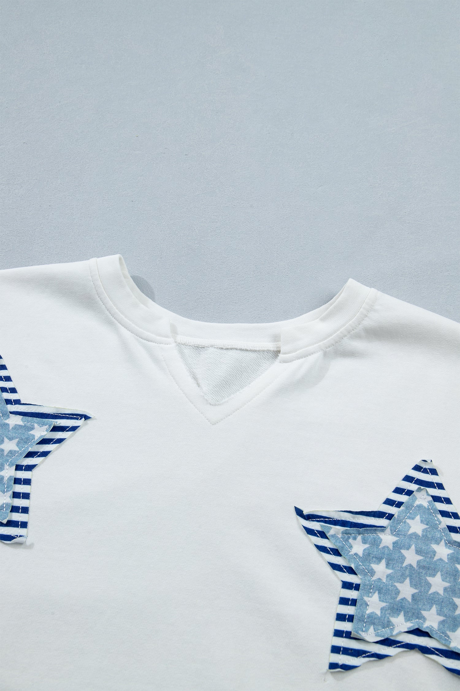 Star Patched Mineral Washed Notched Neck Tee