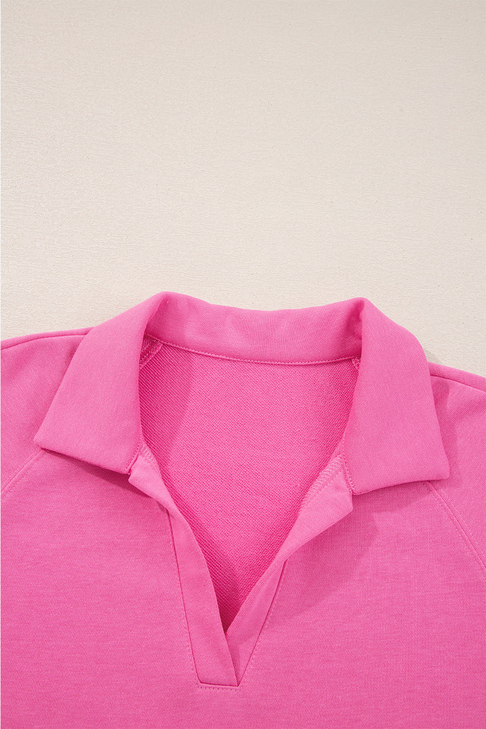 Sachet Pink Solid Color Collared Pullover and Central Seam Pants Set Dear-Lover Dropshipping