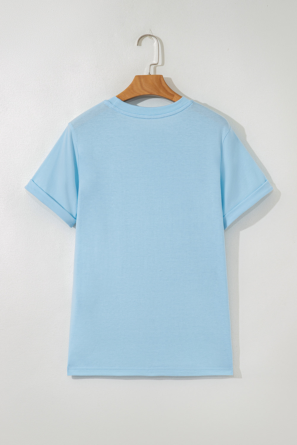 Bright Casual Plain Crew Neck Tee - eAura