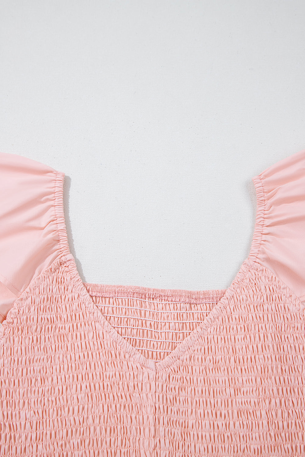 V Neck Flutter Sleeve Smocked Bodice High Waist Ruffle Maxi Dress eAura