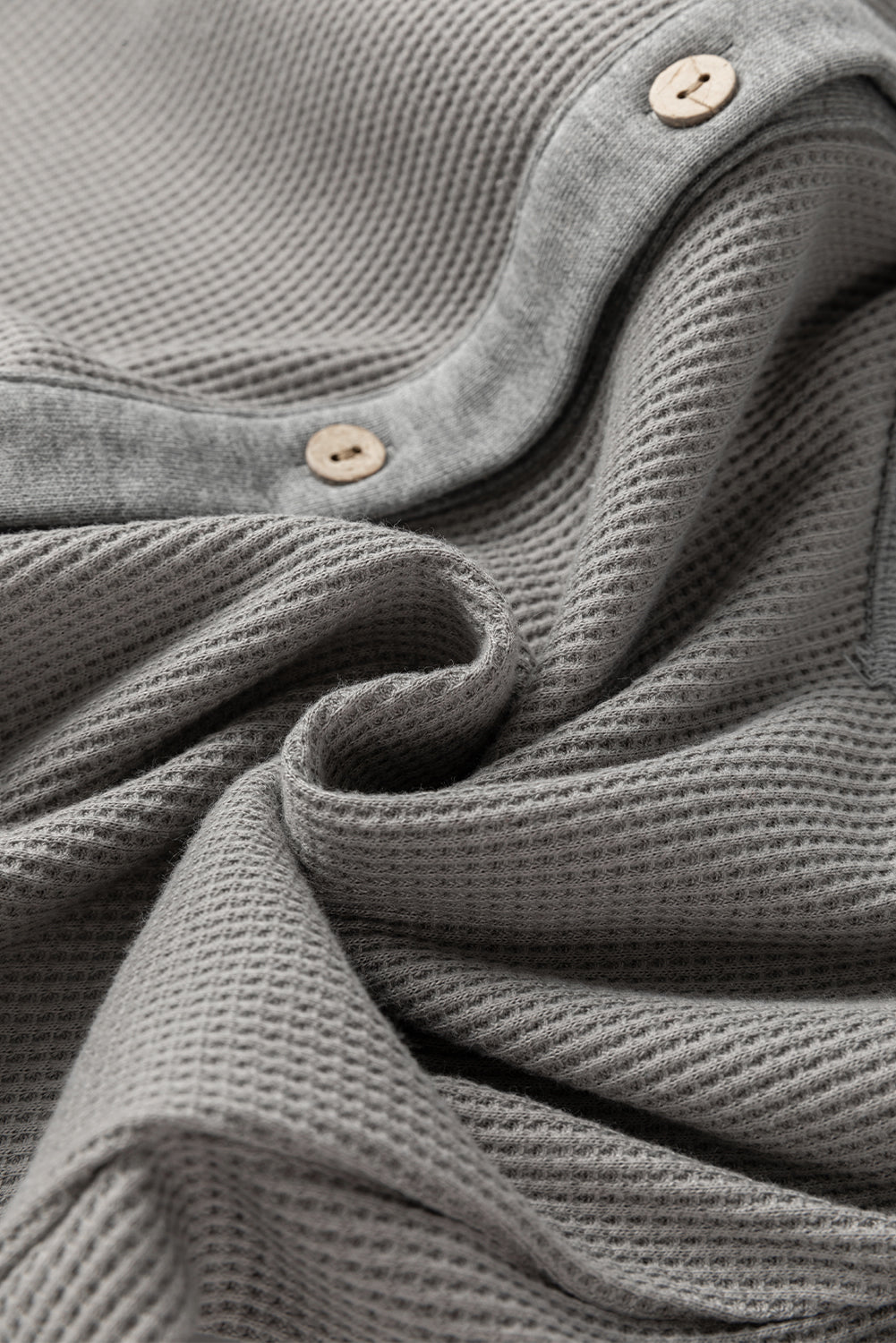 Medium Grey Waffle Textured Exposed Seam Oversized Shacket - eAura