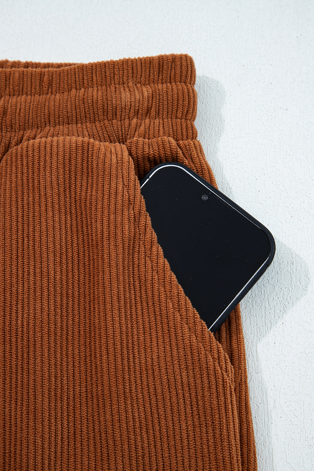 Drawstring Elastic Waist Casual Soft Corduroy Pants - eAura