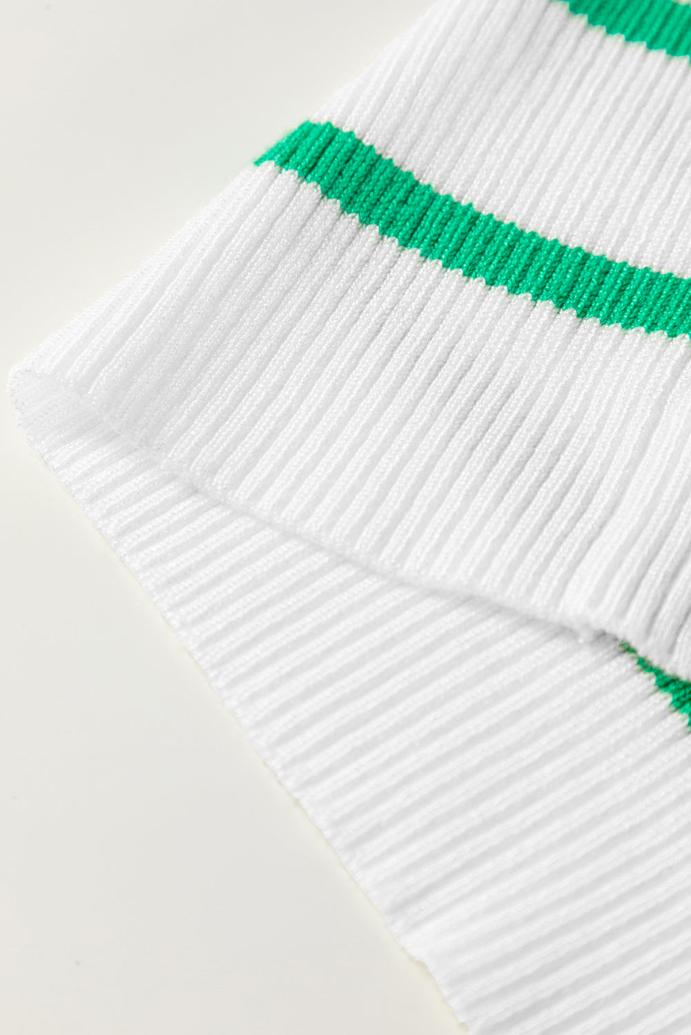 Scalloped Trim U-Neck Striped Ribbed Slim Sweater Dear-Lover Dropshipping