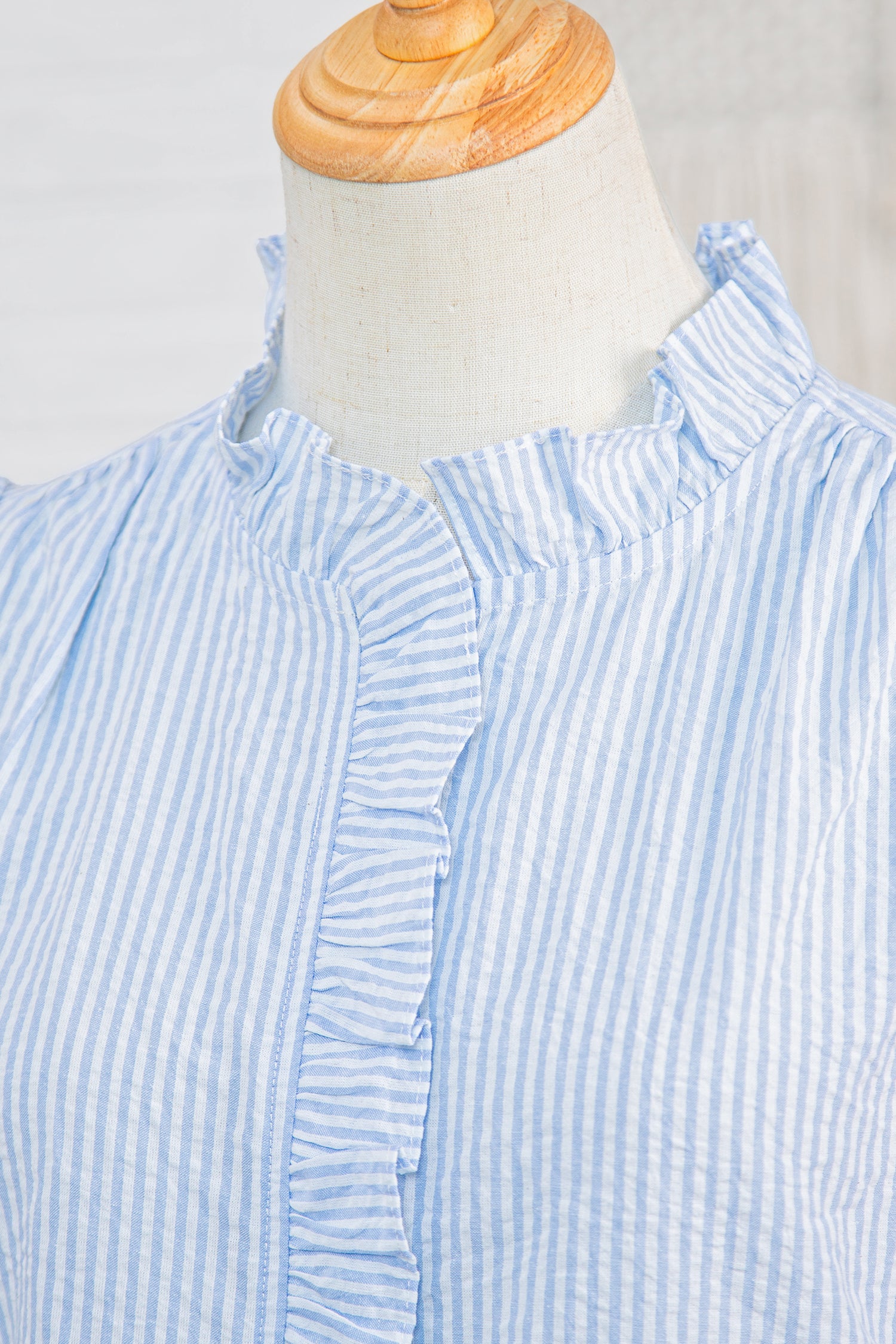 Striped Shirt Floral Detailed Short Sleeve