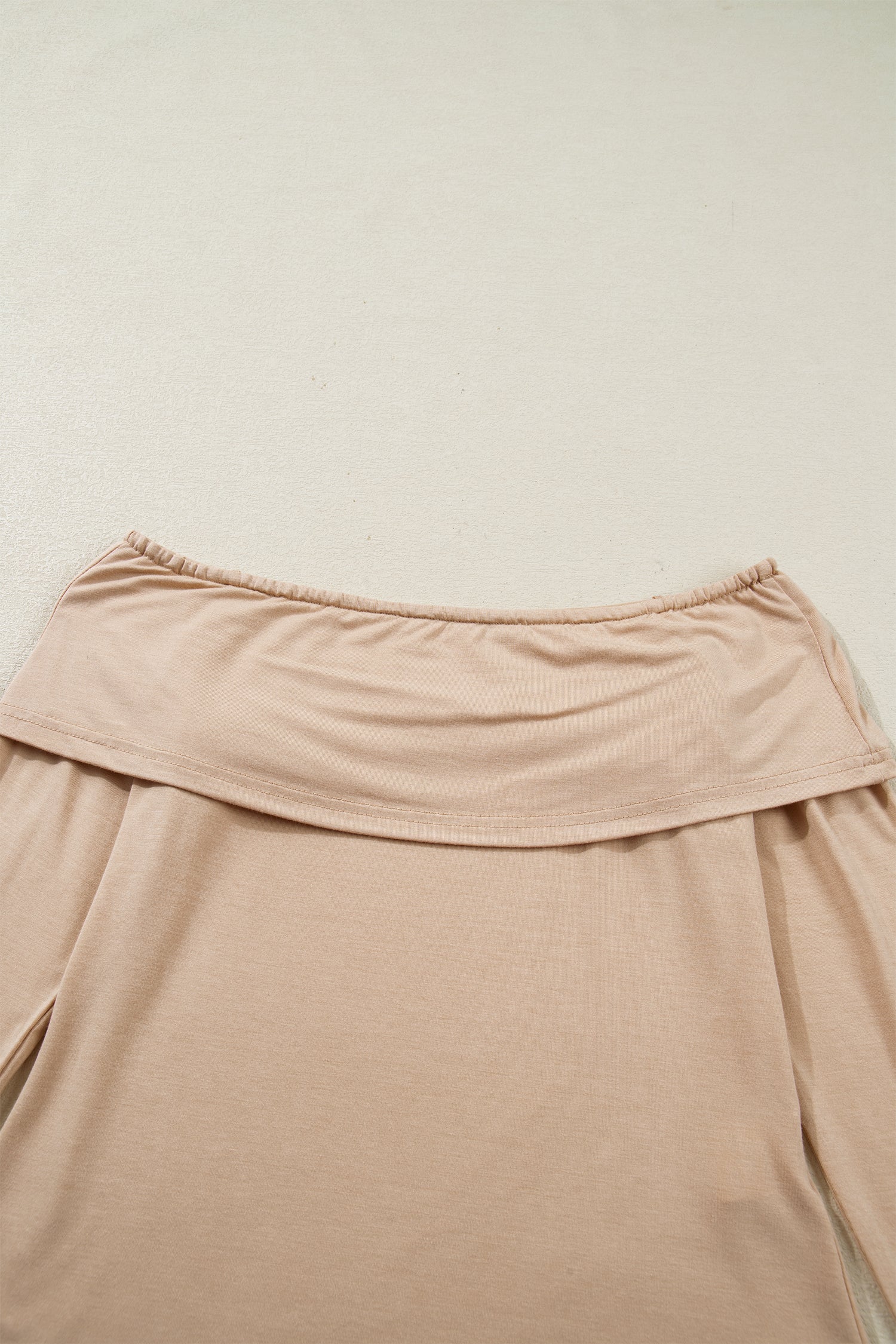 Foldover Off The Shoulder Long Sleeve Slim Top - eAura