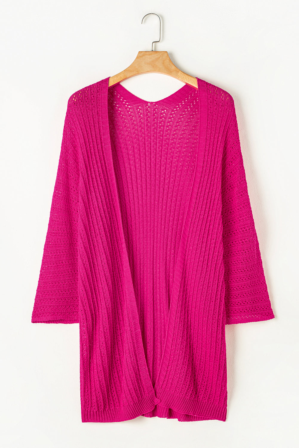 Black Hollow-out Bracelet Sleeve Knit Cardigan eAura