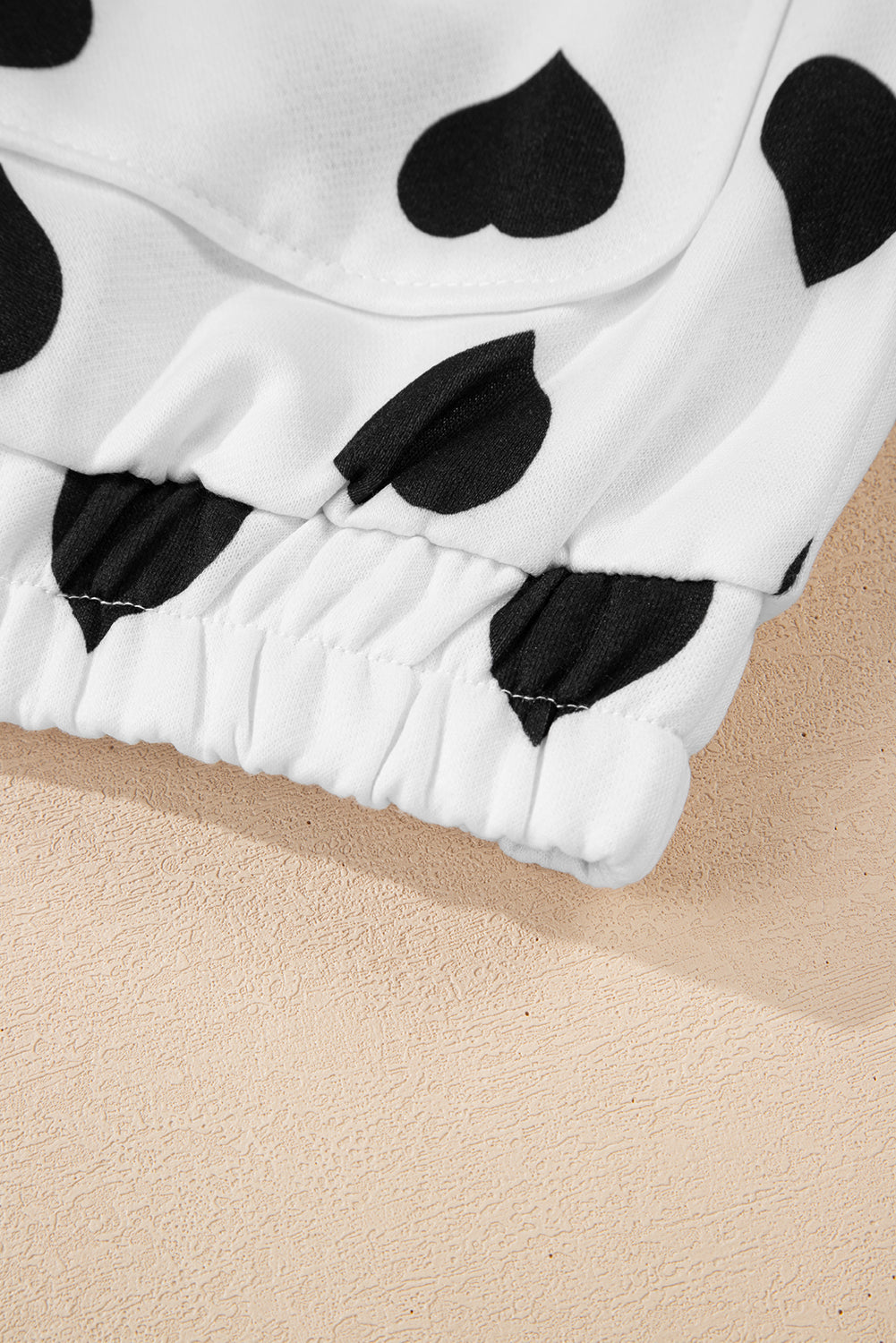 White Double Flap Pocket Heart Print Collar Zip Jacket - Outerwear/Jackets