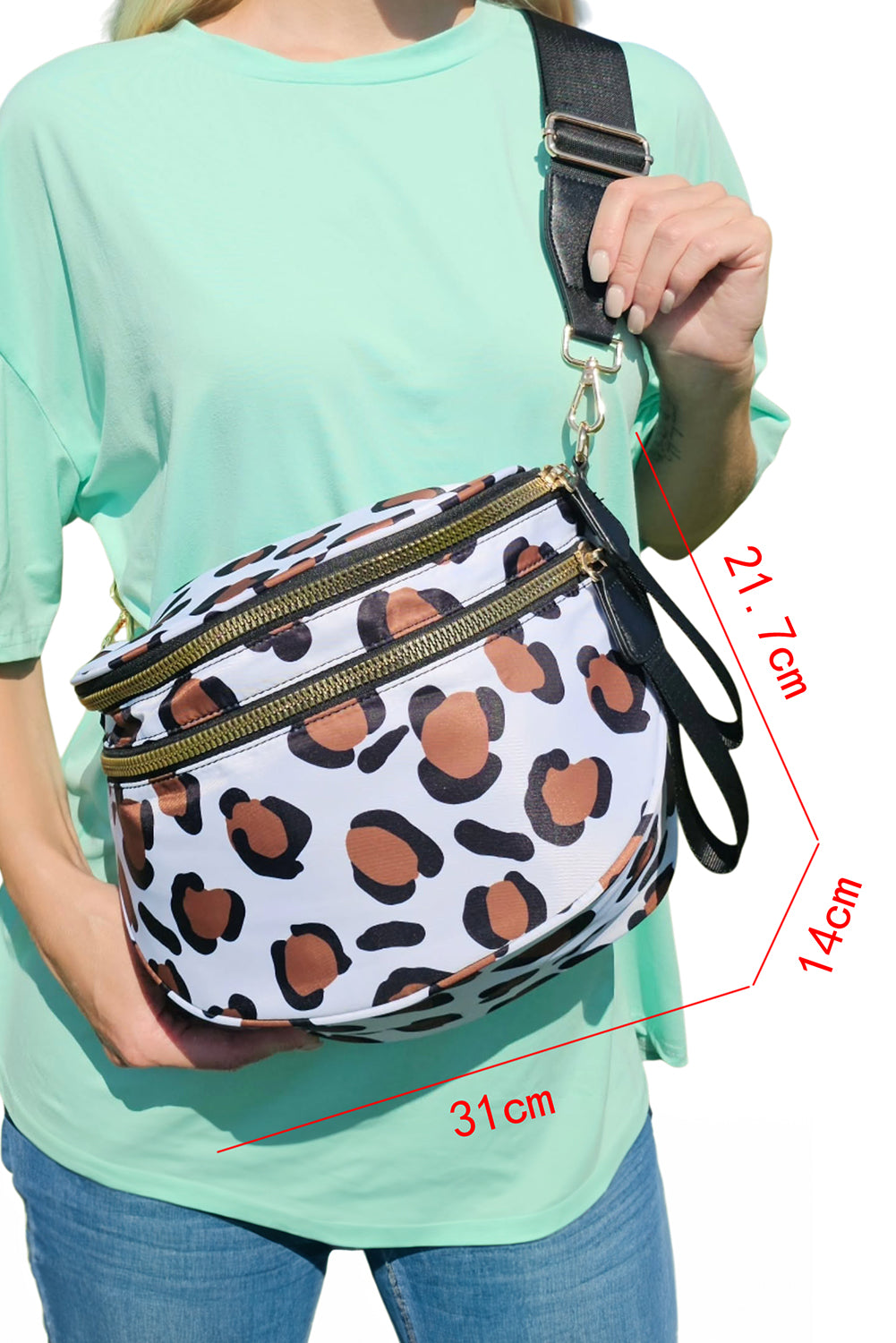 Print Wide Strap Large Crossbody Bag