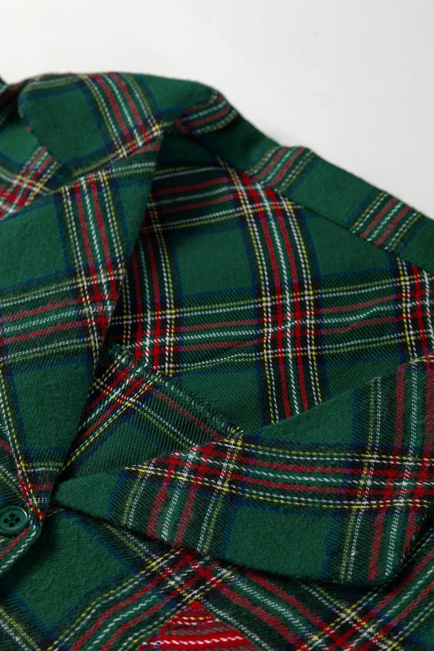 Plaid Contrast Christmas Holiday Long Sleeve Shirt and Shorts Pyjamas - Loungewear & Sleepwear/Sleepwear