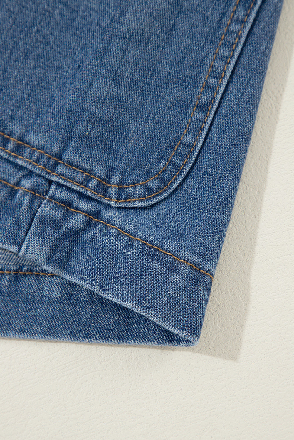 Sail Blue Side Pockets Lapel Collar Denim Jacket Beagle Boutique Fashion Outlet