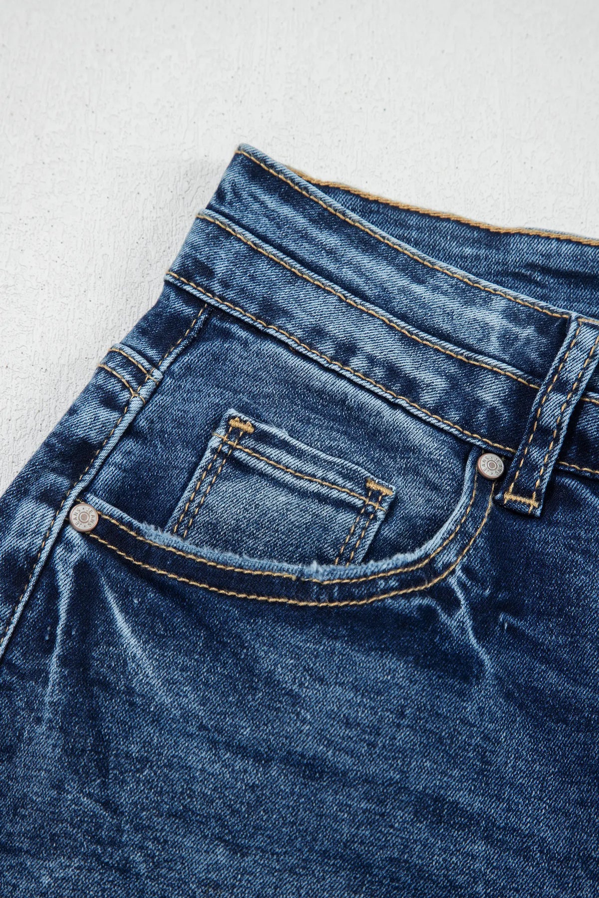 Acid Wash Pocket Detail Flare Jeans – Sail Blue