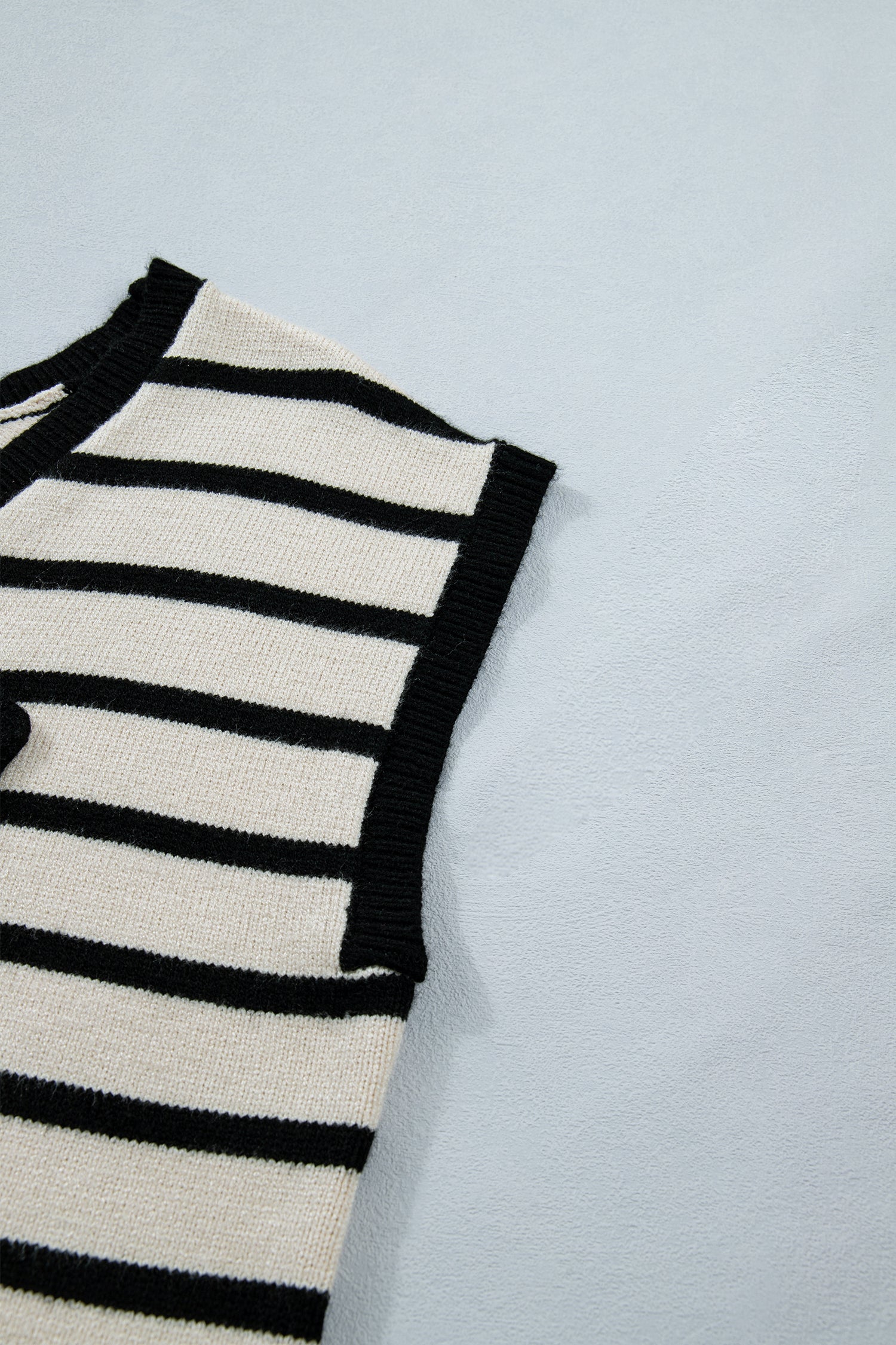 Stripe Bow Appliqué Short Sleeve Sweater