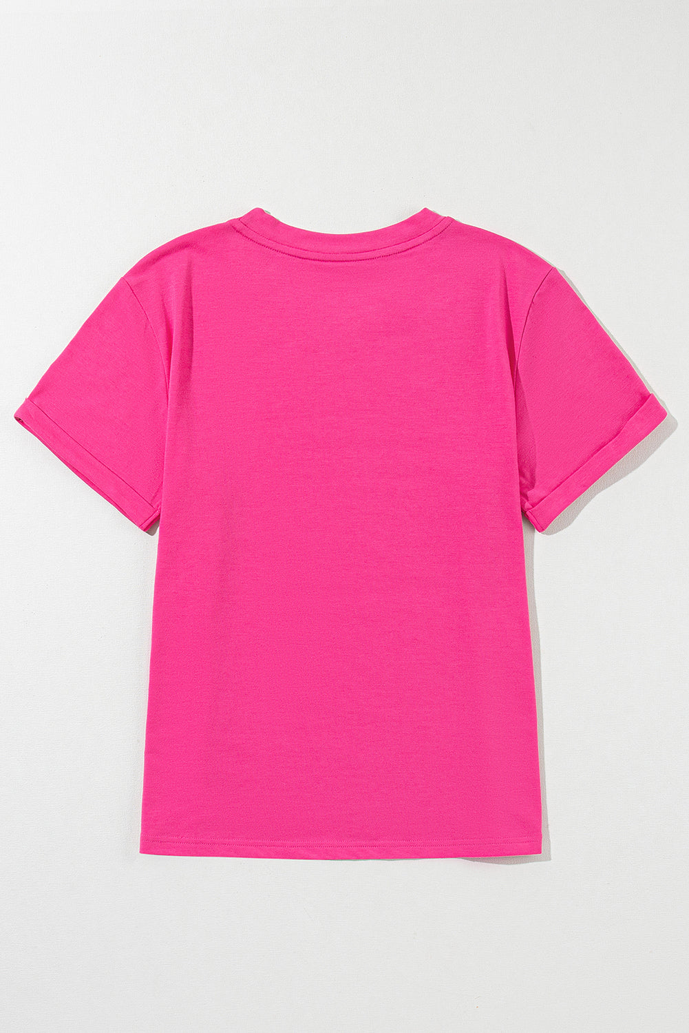 Casual Plain Crew Neck Tee T-Shirt