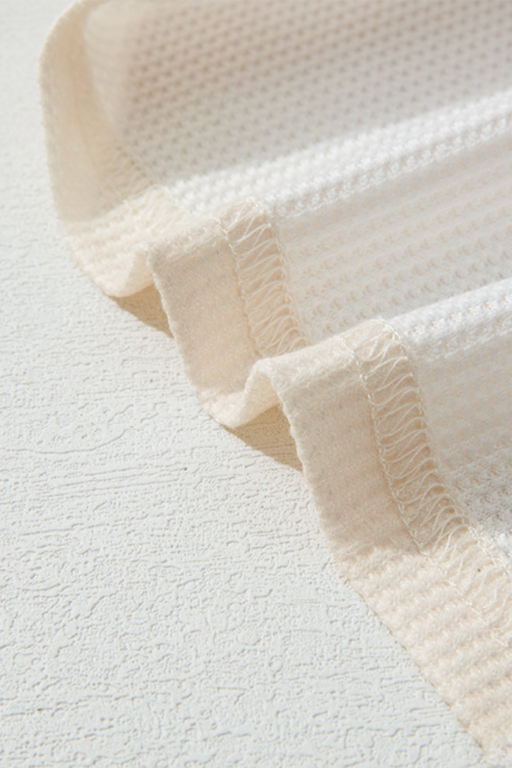 Floral Patched Waffle Textured V-Neck Casual Hoodie - eAura