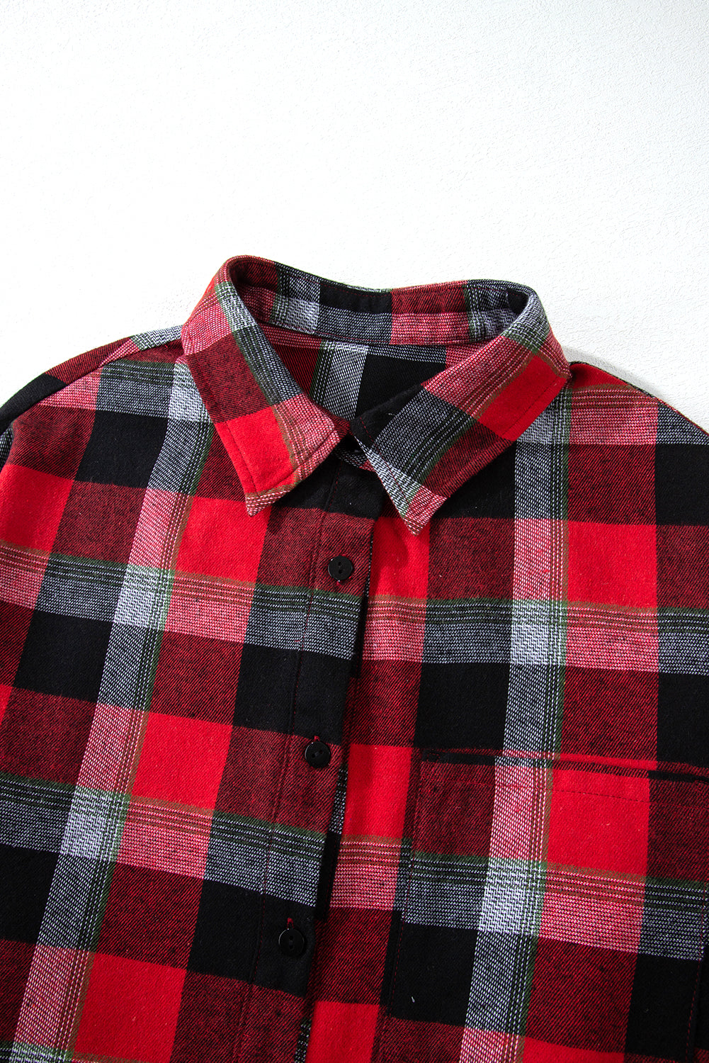 Red Christmas Checkered Pattern Loose Shirt and Pants Pyjama Set - eAura