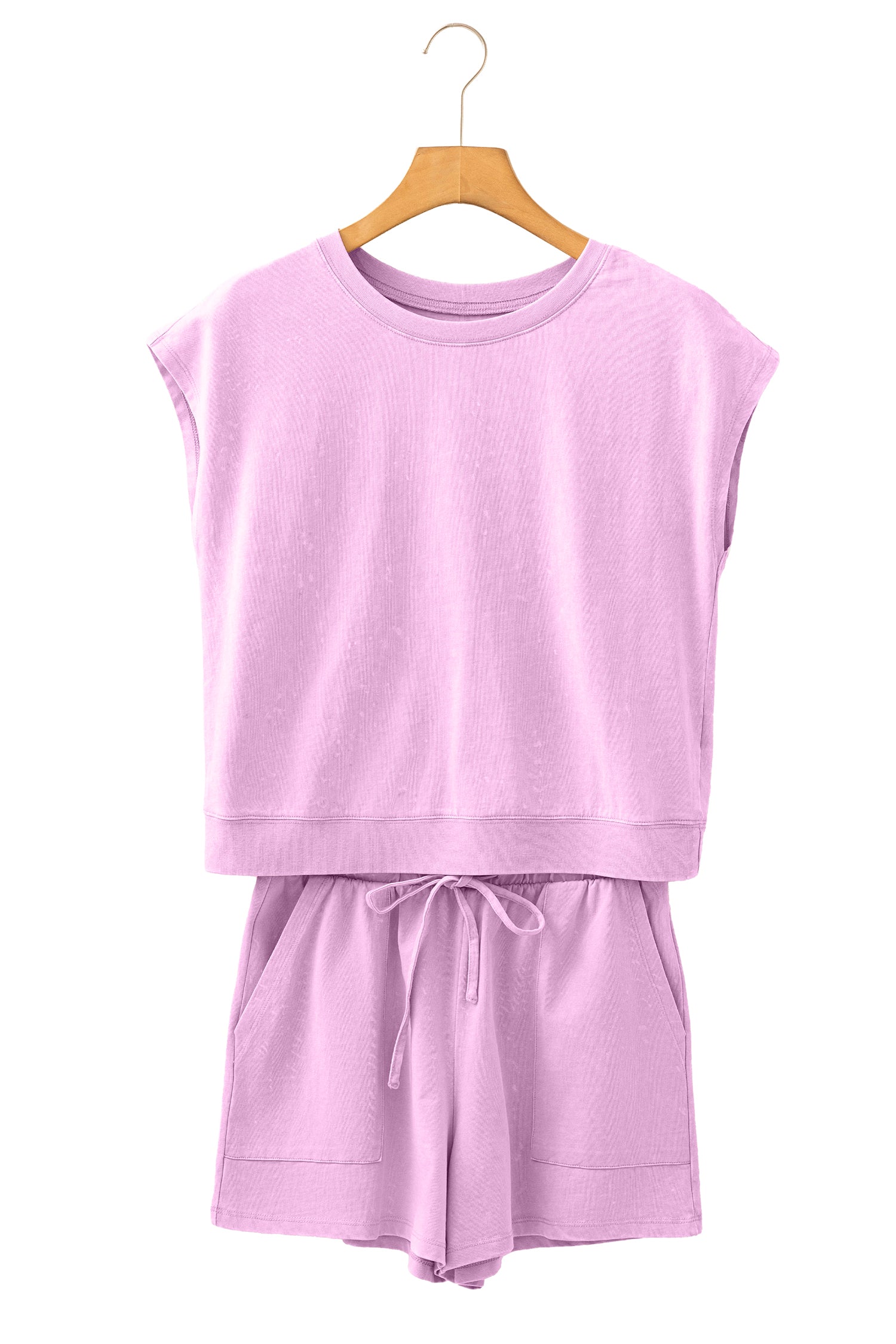 Mineral Wash Cotton Shorts & Tee Co-ord Set