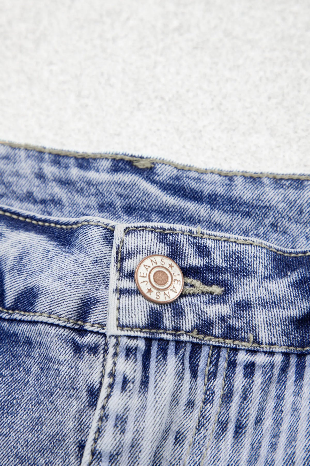 Striped Paisley Mixed Patchwork Raw Hem Denim Shorts – Sky Blue