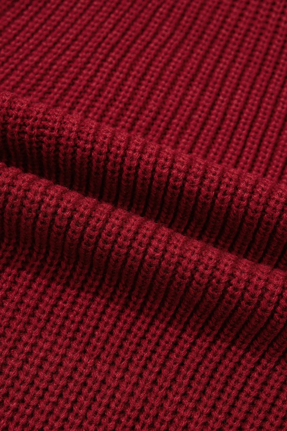 Red Dahlia Solid Colour Knit Oversized Button Front Sweater Cardigan – Burgundy