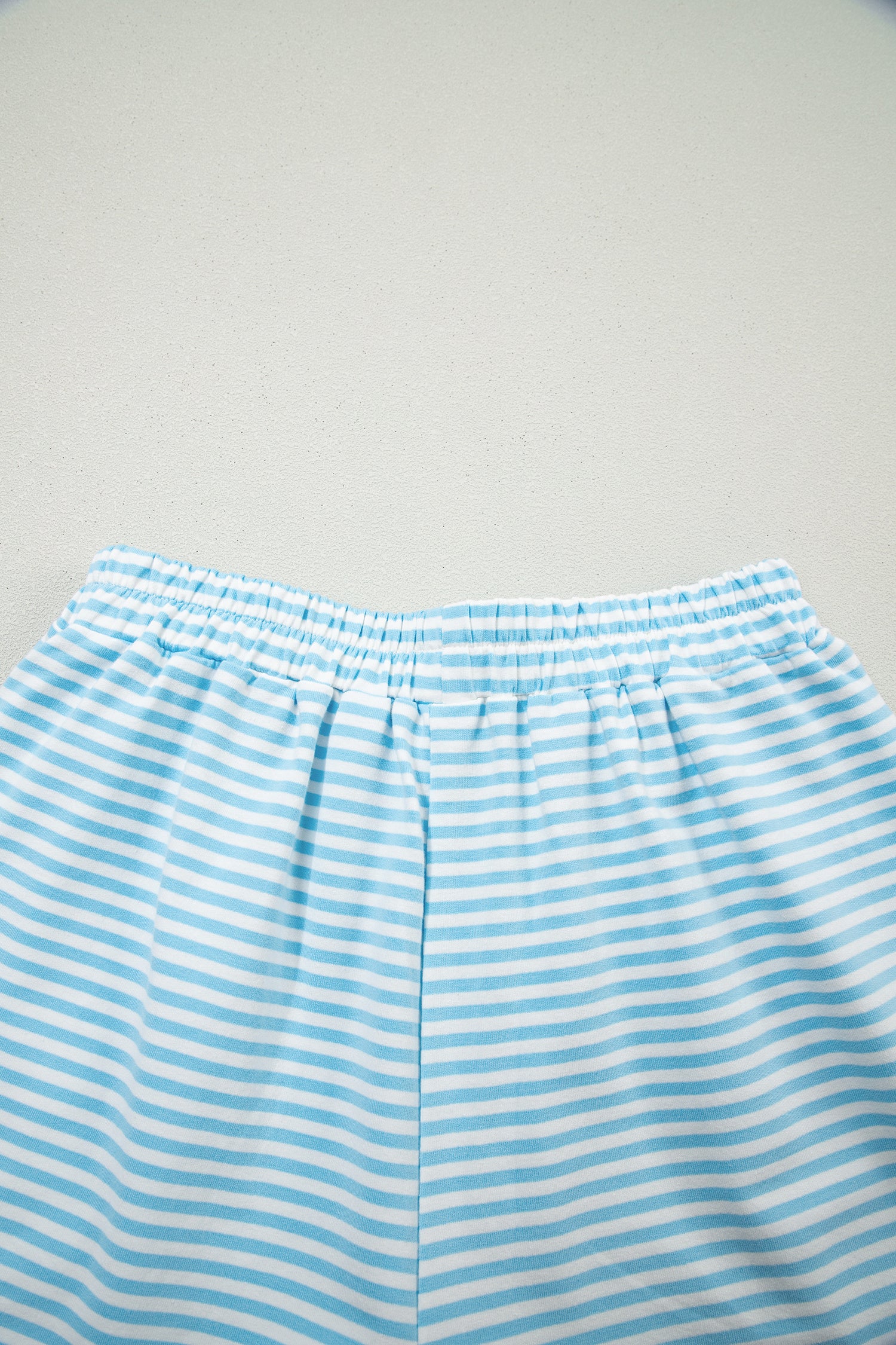 Stripe Oversize Mock Neck Sweatshirt and Shorts Set